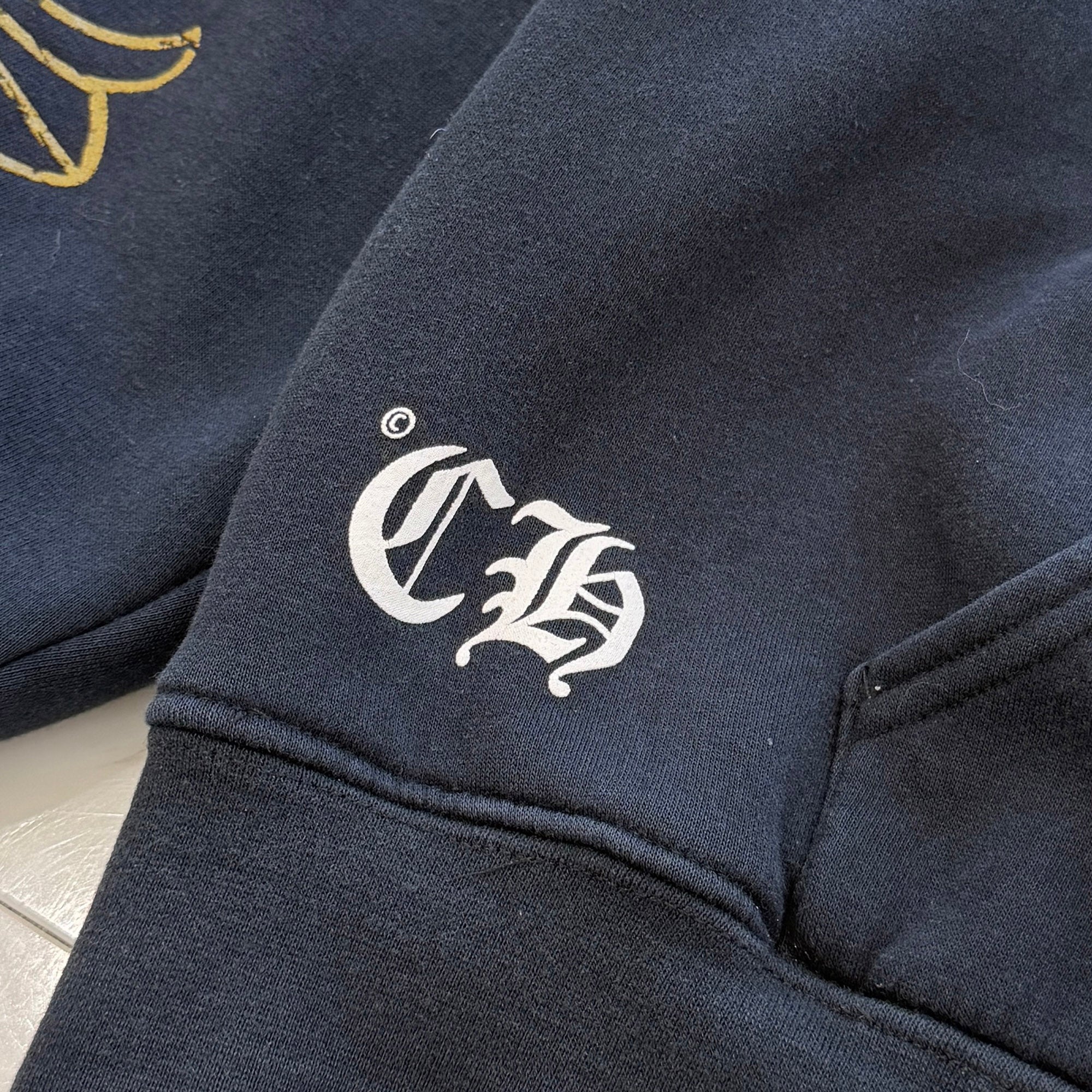CHROME HEARTS CH Plus Gold Horseshoe Thermal Zip Up Hoodie Size L クロムハーツ CHプラス ゴールド ホースシュー サーマル ジップアップ フーディ サイズL