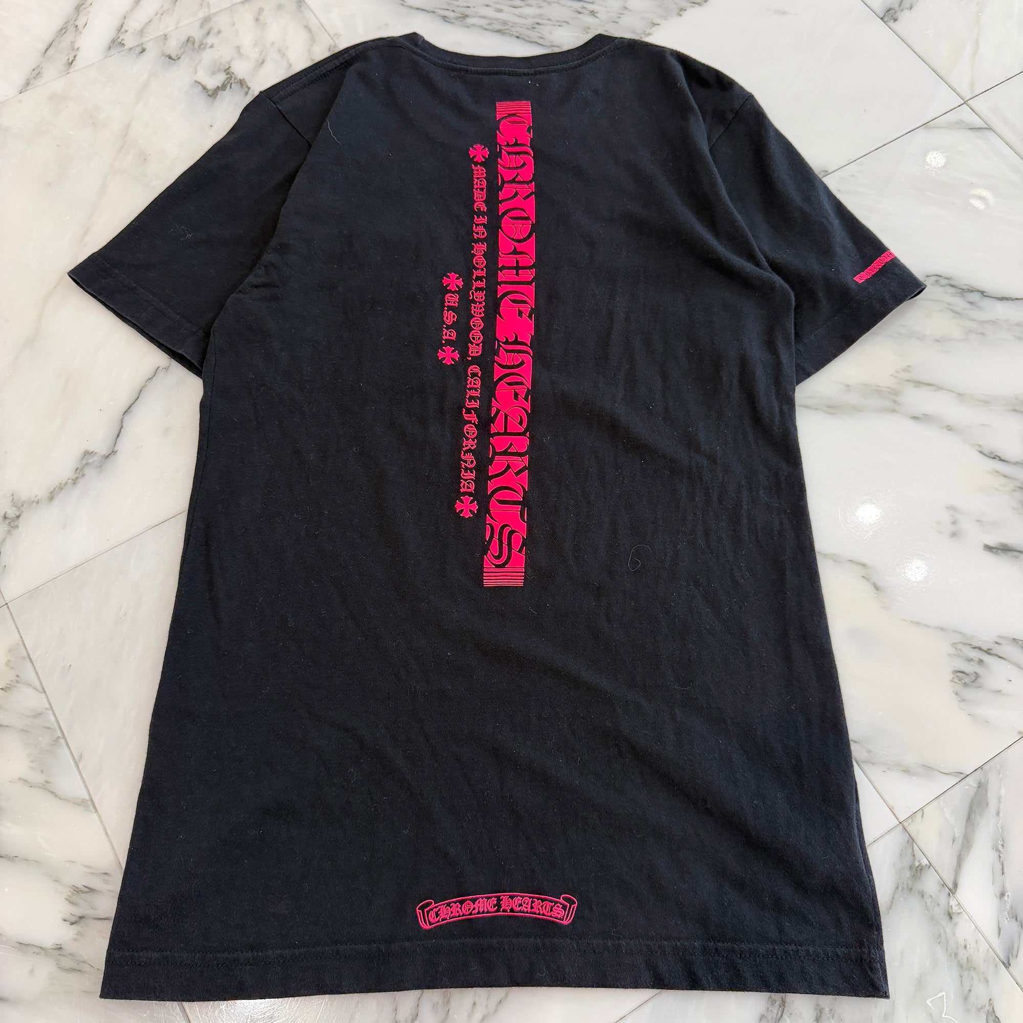 CHROME HEARTS Pink Made in Hollywood Vertical Logo Tee Size S クロムハーツ ピンク メイドインハリウッド ヴァーティカルロゴ Tシャツ サイズS