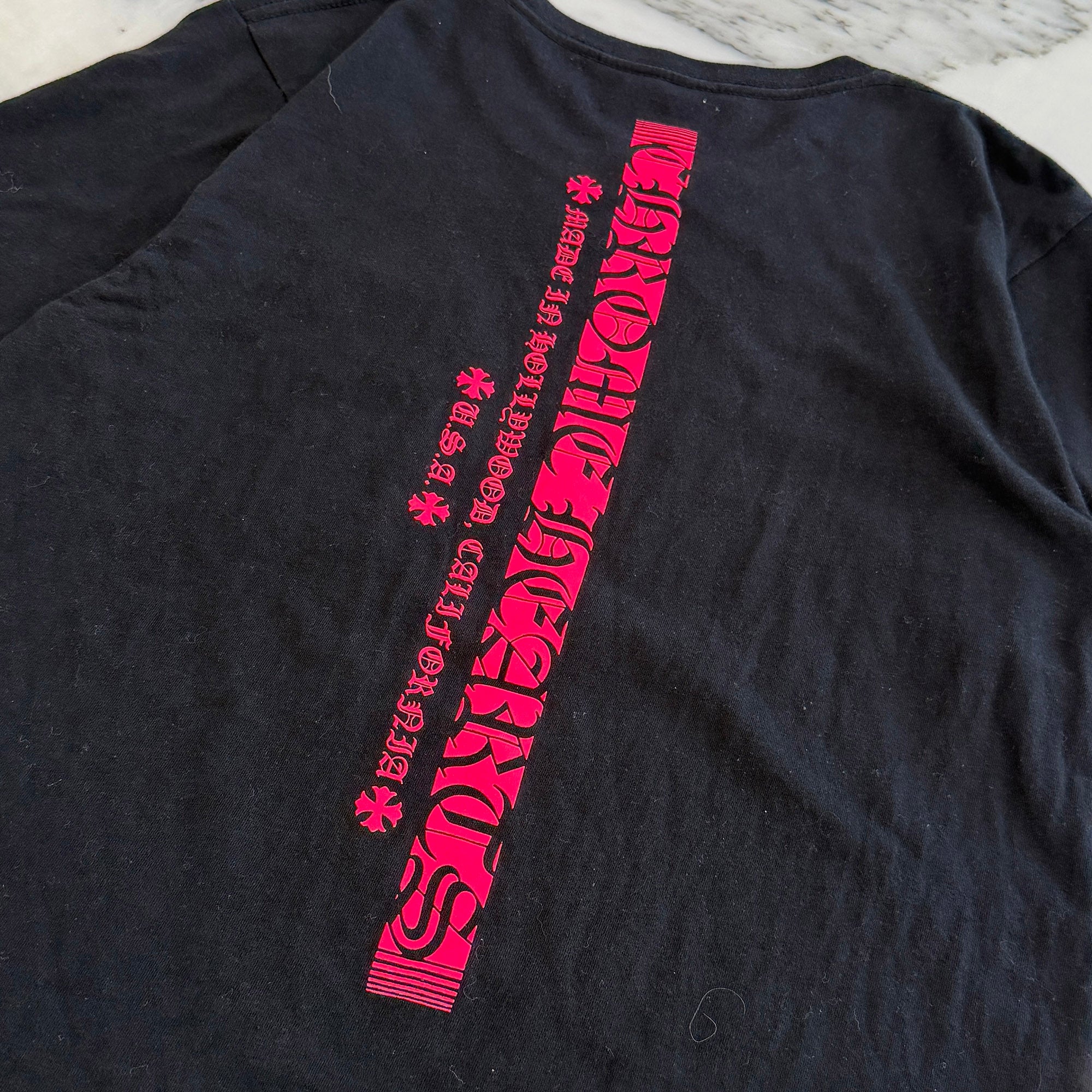 CHROME HEARTS Pink Made in Hollywood Vertical Logo Tee Size S クロムハーツ ピンク メイドインハリウッド ヴァーティカルロゴ Tシャツ サイズS