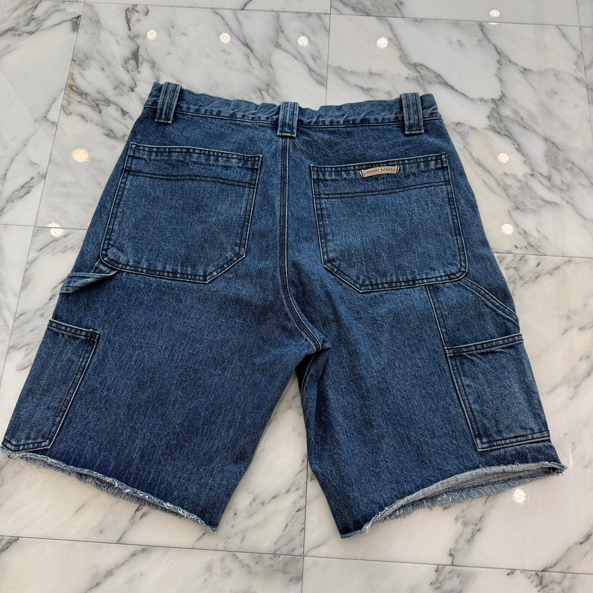 CHROME HEARTS Carpenter Cross Ball Button Denim Shorts Size 34 クロムハーツ カーペンター クロスボールボタン デニムショーツ サイズ34