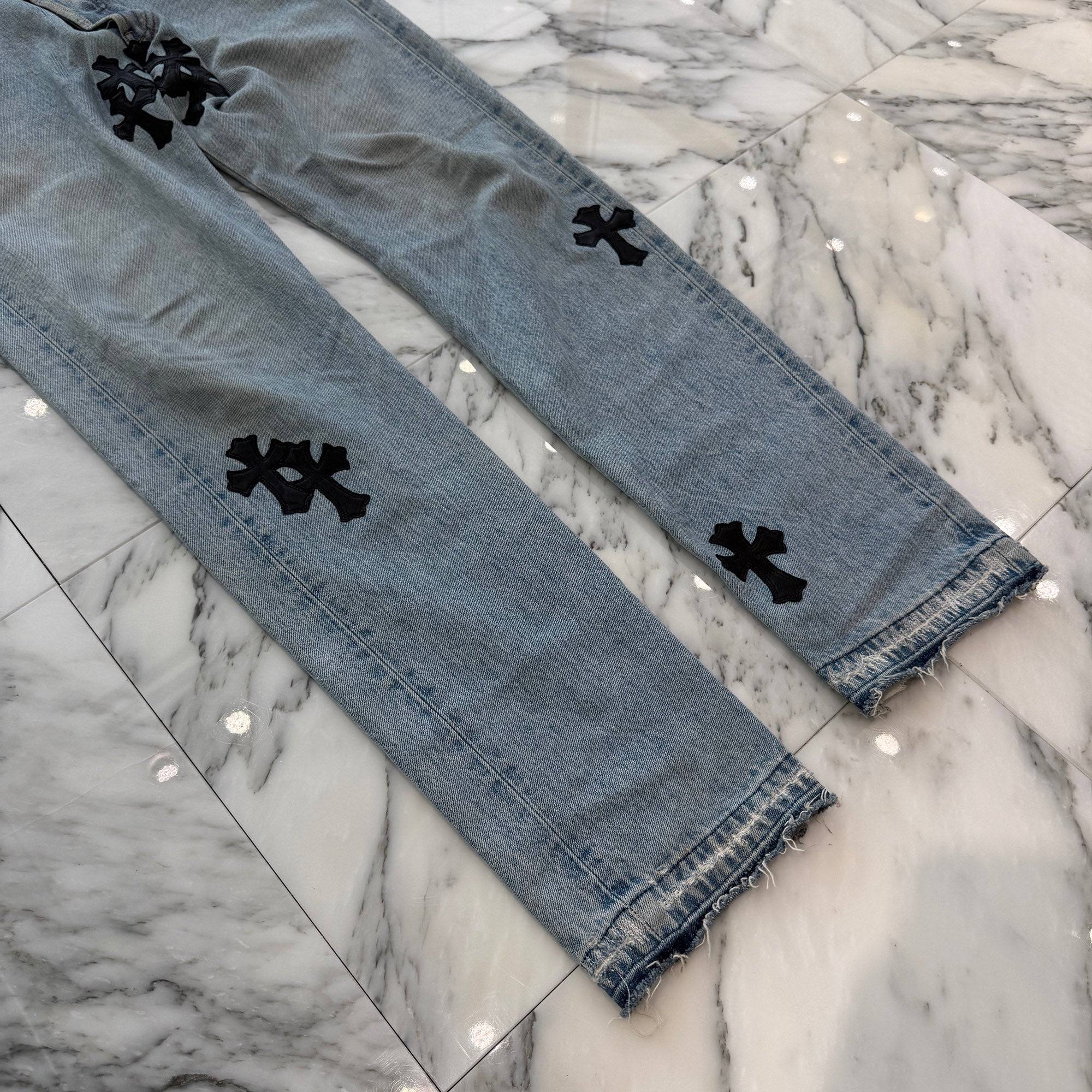 CHROME HEARTS × Levi's VNTG Cross Leather Patch Denim Pants Size 34 クロムハーツ × リーバイス ヴィンテージ クロスレザーパッチ デニムパンツ サイズ34