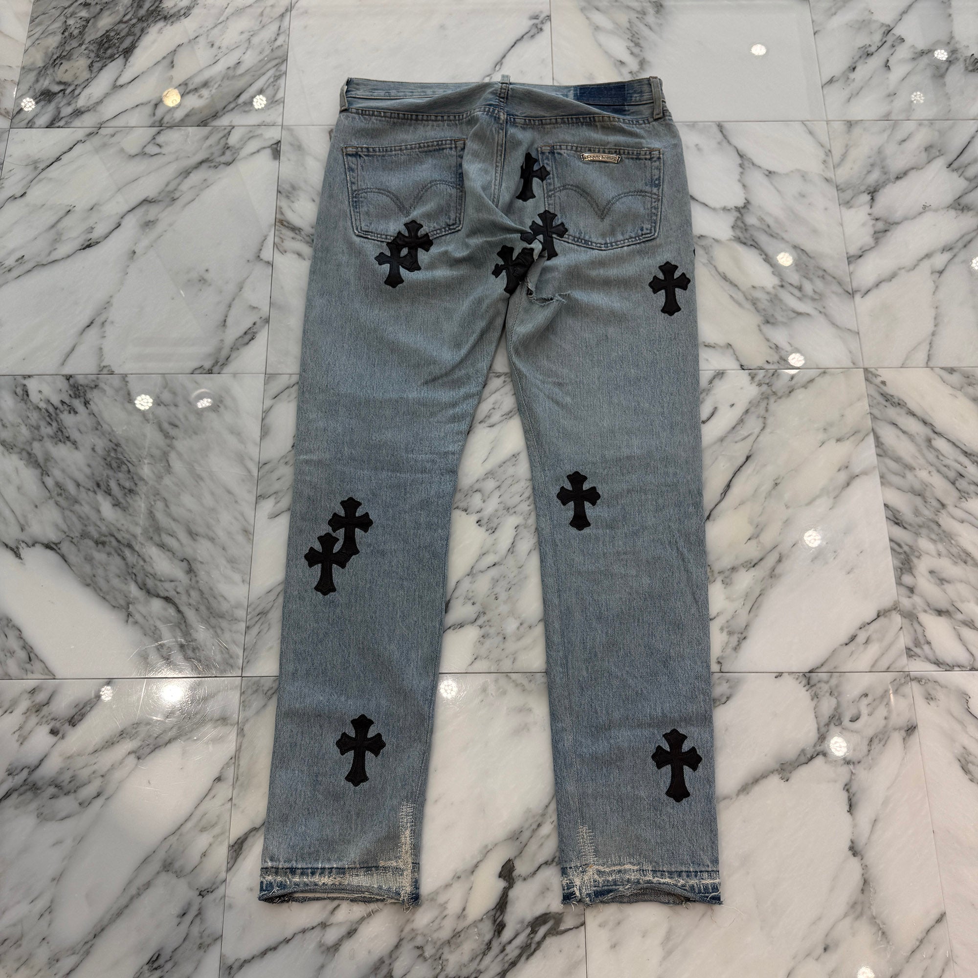 CHROME HEARTS × Levi's VNTG Cross Leather Patch Denim Pants Size 34 クロムハーツ × リーバイス ヴィンテージ クロスレザーパッチ デニムパンツ サイズ34