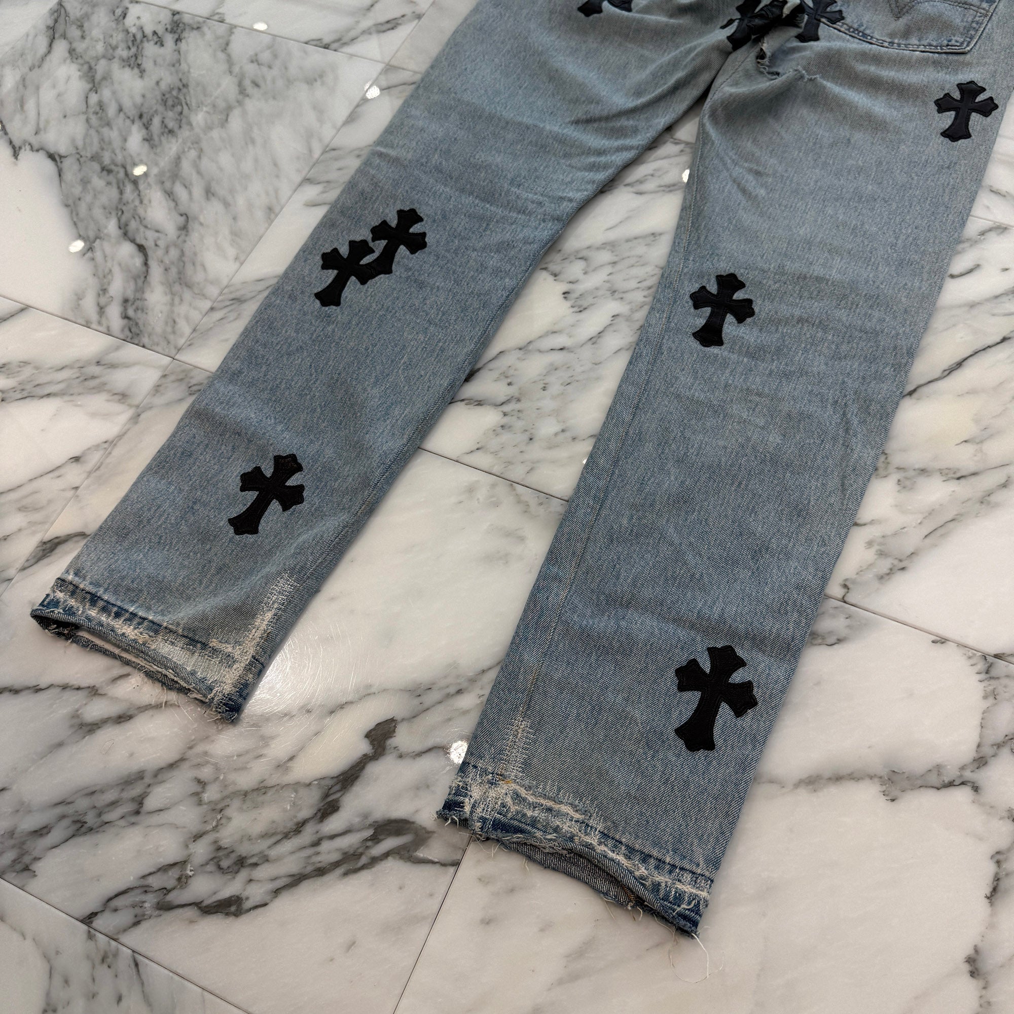 CHROME HEARTS × Levi's VNTG Cross Leather Patch Denim Pants Size 34 クロムハーツ × リーバイス ヴィンテージ クロスレザーパッチ デニムパンツ サイズ34
