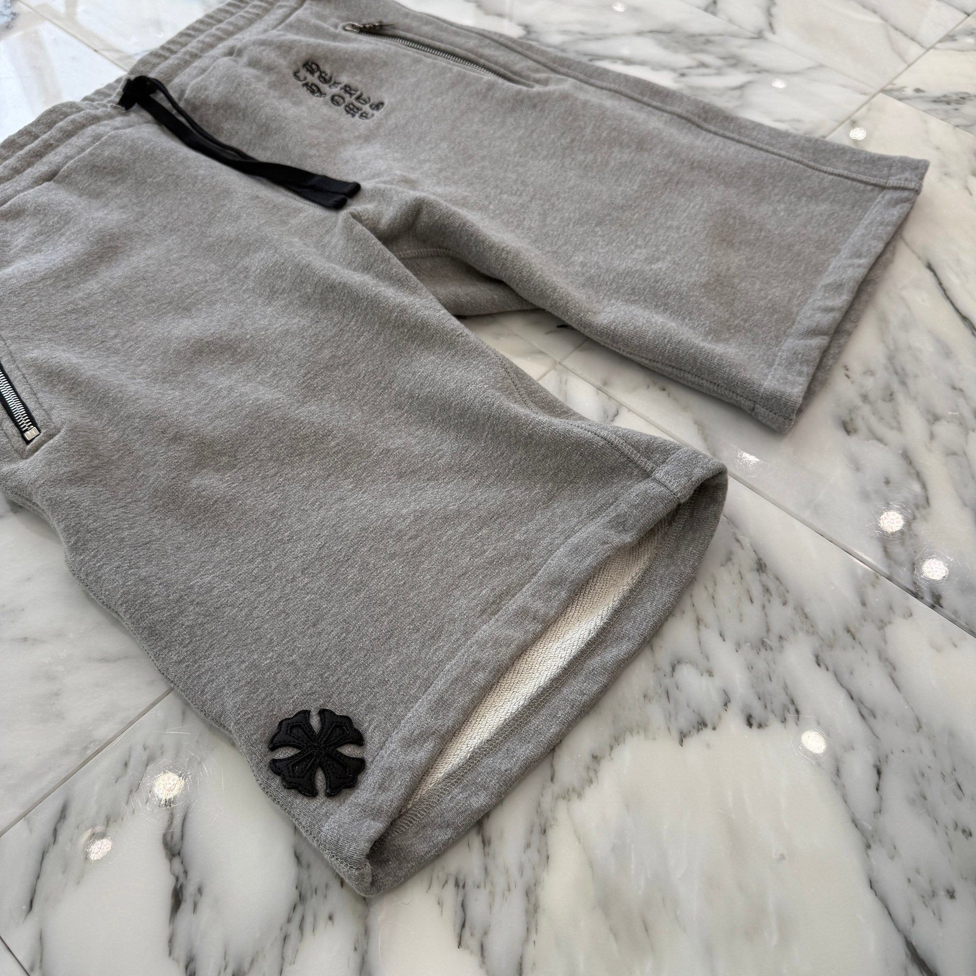CHROME HEARTS Y NOT Vertical Logo Embroidery Dagger Zip Sweat Shorts Size L クロムハーツ ワイノット バーティカルロゴ刺繡 ダガージップ スウェットショーツ サイズL