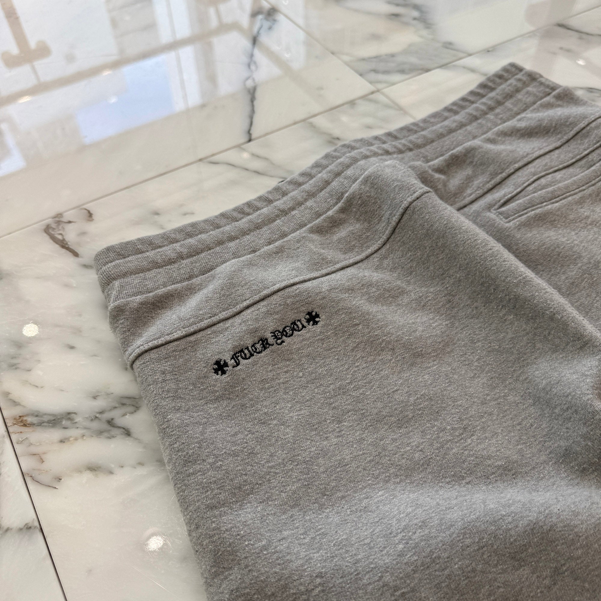 CHROME HEARTS Y NOT Vertical Logo Embroidery Dagger Zip Sweat Shorts Size L クロムハーツ ワイノット バーティカルロゴ刺繡 ダガージップ スウェットショーツ サイズL