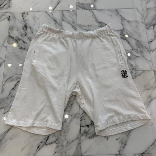 CHROME HEARTS Y NOT Vertical Logo Cross Embroidery Half Pants Size M クロムハーツ ワイノット ヴァーティカルロゴ クロス刺繡 ハーフパンツ サイズM