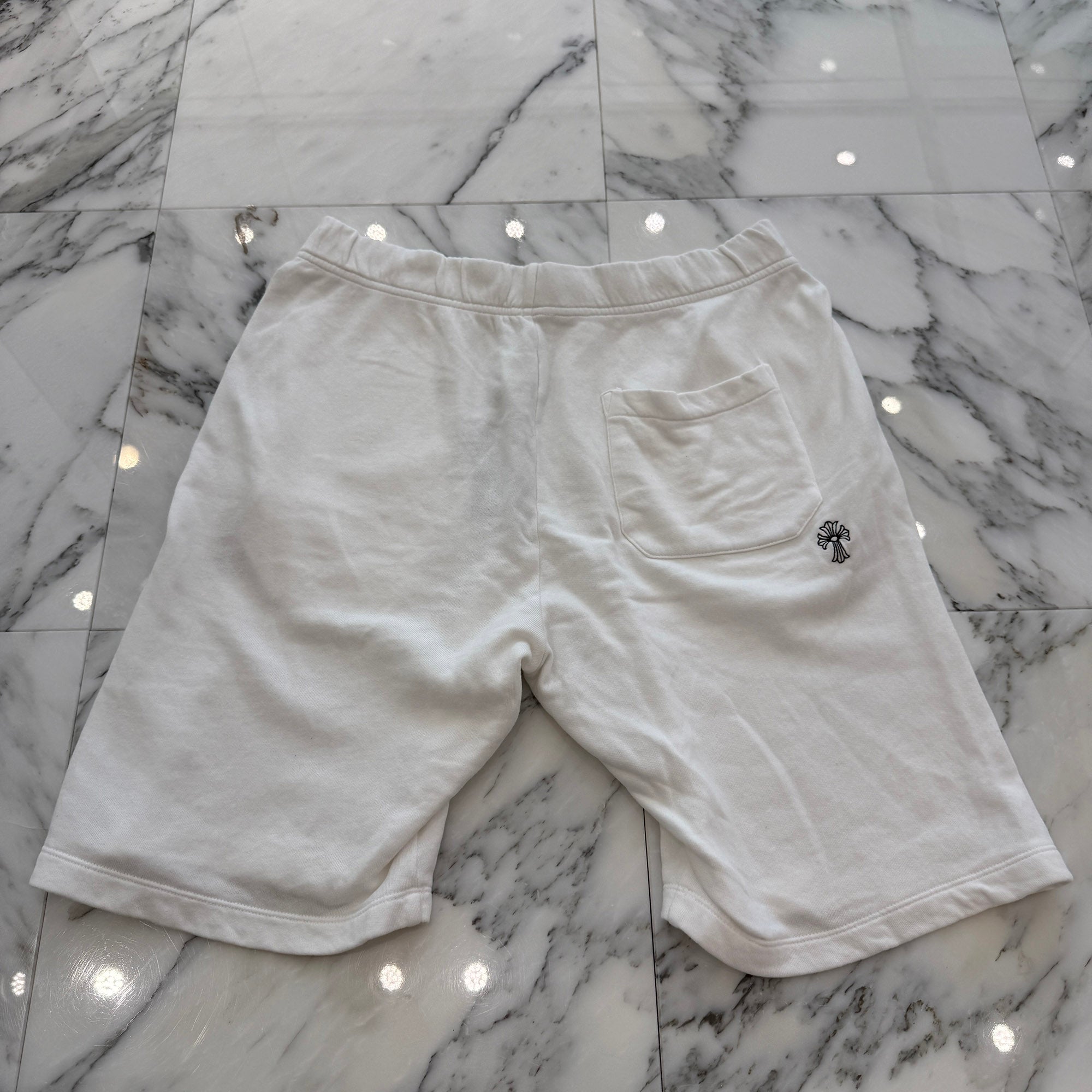 CHROME HEARTS Y NOT Vertical Logo Cross Embroidery Half Pants Size