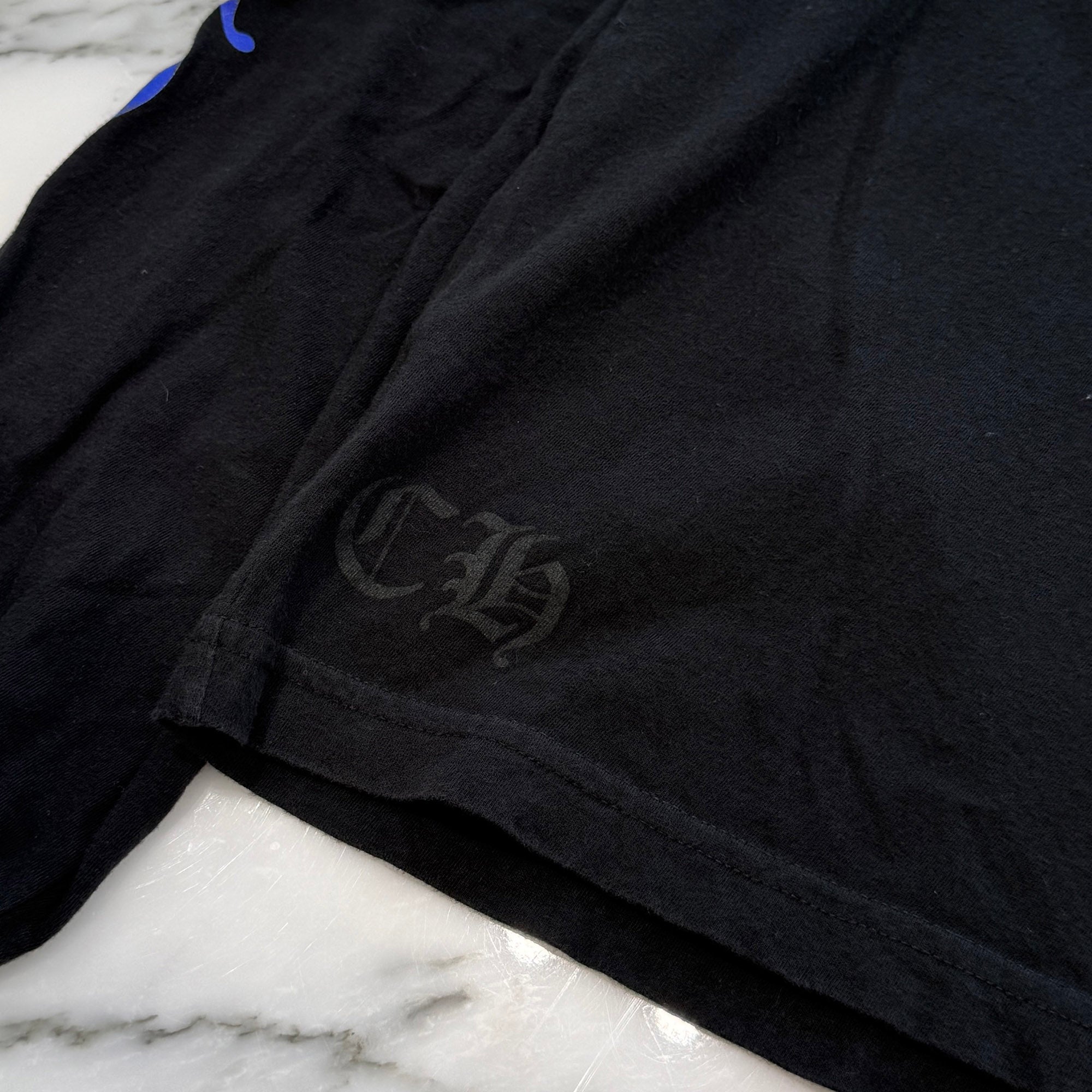 CHROME HEARTS 2024AW Old English Neck Logo Neon Blue Long Sleeve Tee Size XL クロムハーツ オールドイングリッシュネックロゴネオンブルーロングスリーブTシャツ サイズXL