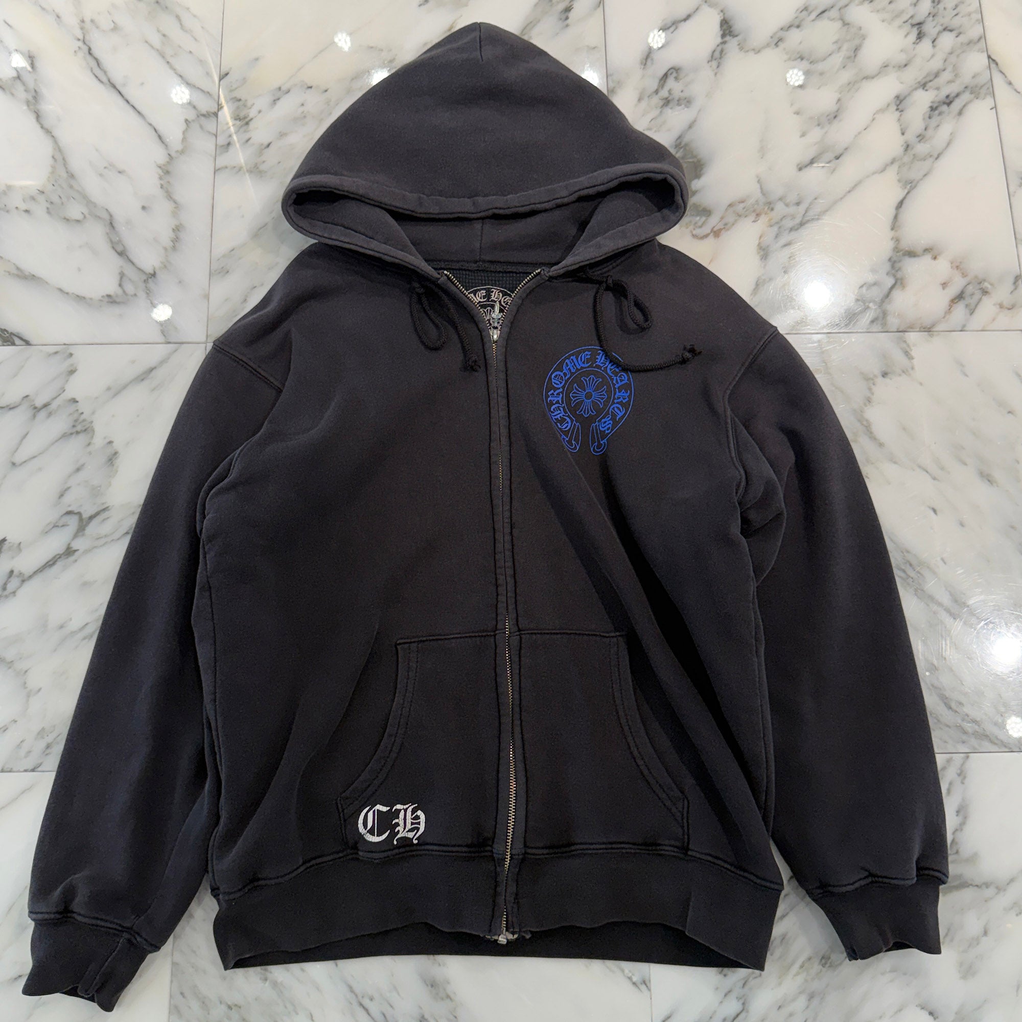CHROME HEARTS Floral CH Plus Thermal Zip Up Hoodie Size L クロムハーツ フローラル CHプラス サーマル ジップアップ フーディ サイズL