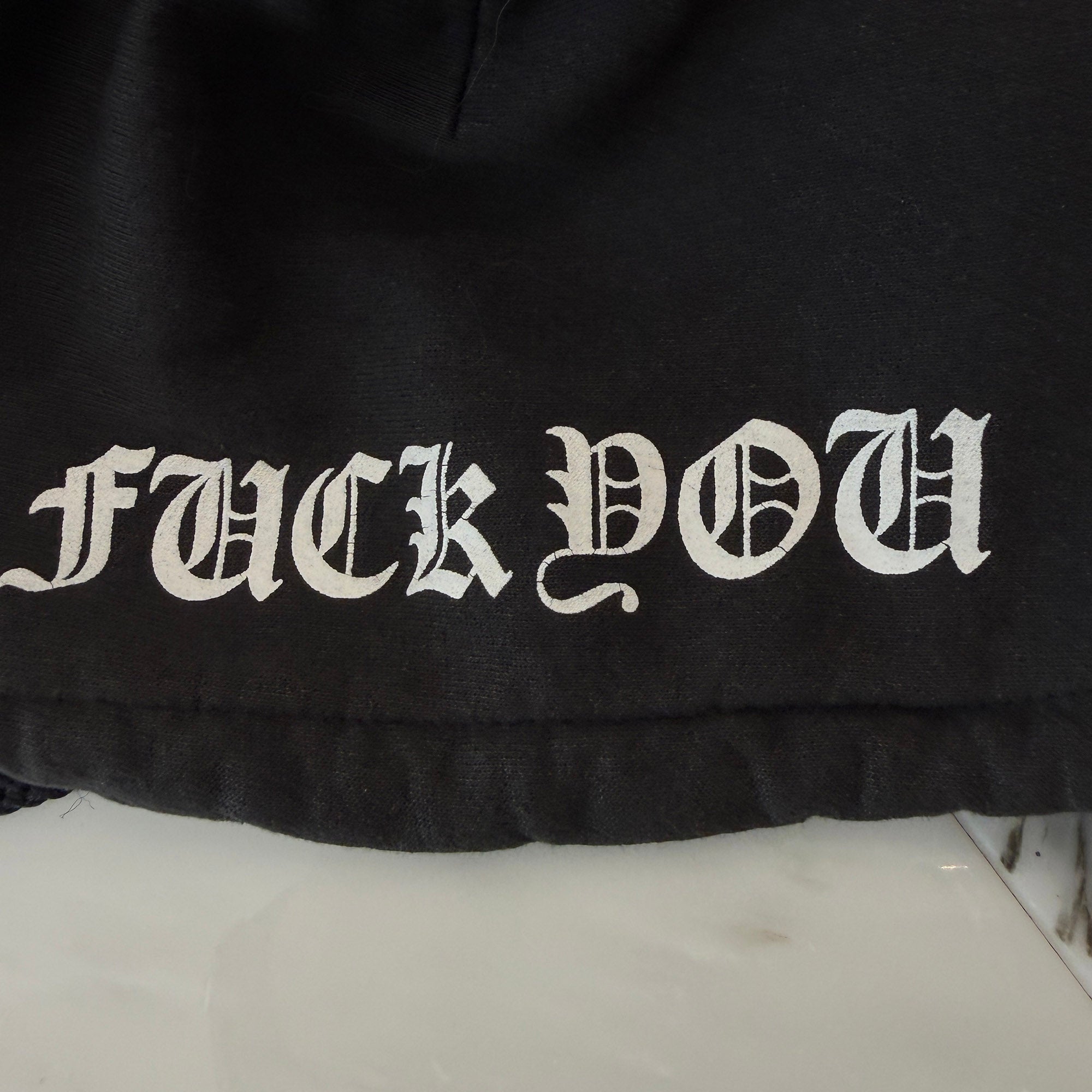 CHROME HEARTS FUCK YOU Vine Dagger Arm CH Cross Thermal Zip Up Hoodie Size L クロムハーツ ファックユー ヴァインダガー 袖 CHクロス サーマル ジップアップ フーディ サイズL