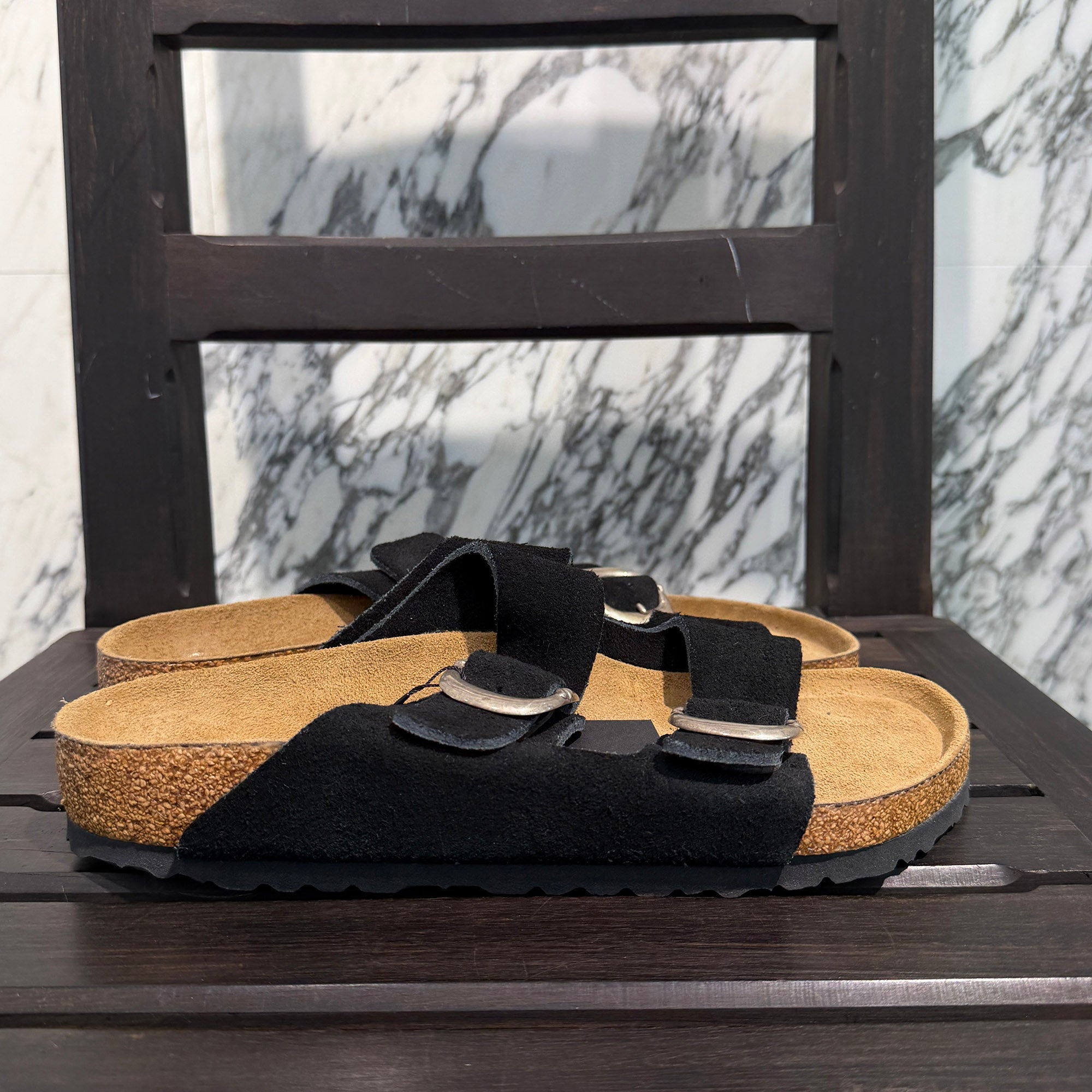 CHROME HEARTS × BIRKENSTOCK Gunslinger Buckle Arizona Suede Leather Sandals Size 42(27.0cm) クロムハーツ × ビルケンシュトック ガンスリンガーバックル アリゾナ スエードレザー サンダル サイズ42(27cm)