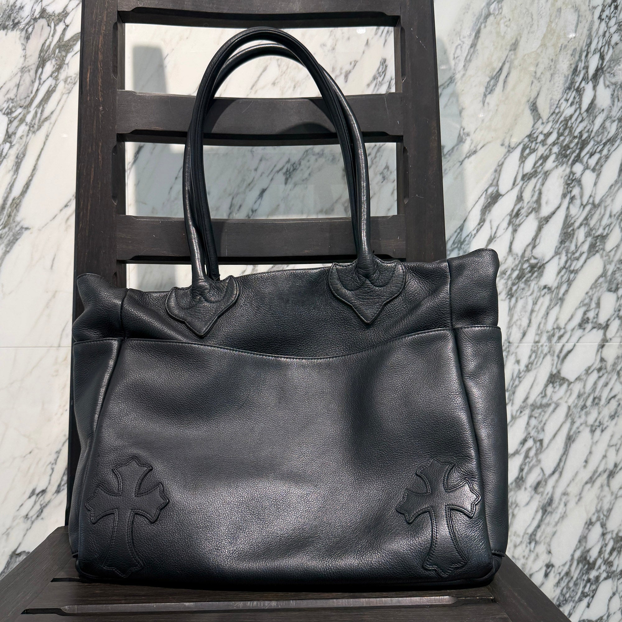 CHROME HEARTS Cross Leather Patch 4 Pocket Tote Bag クロムハーツ クロス レザーパッチ 4ポケット トートバッグ