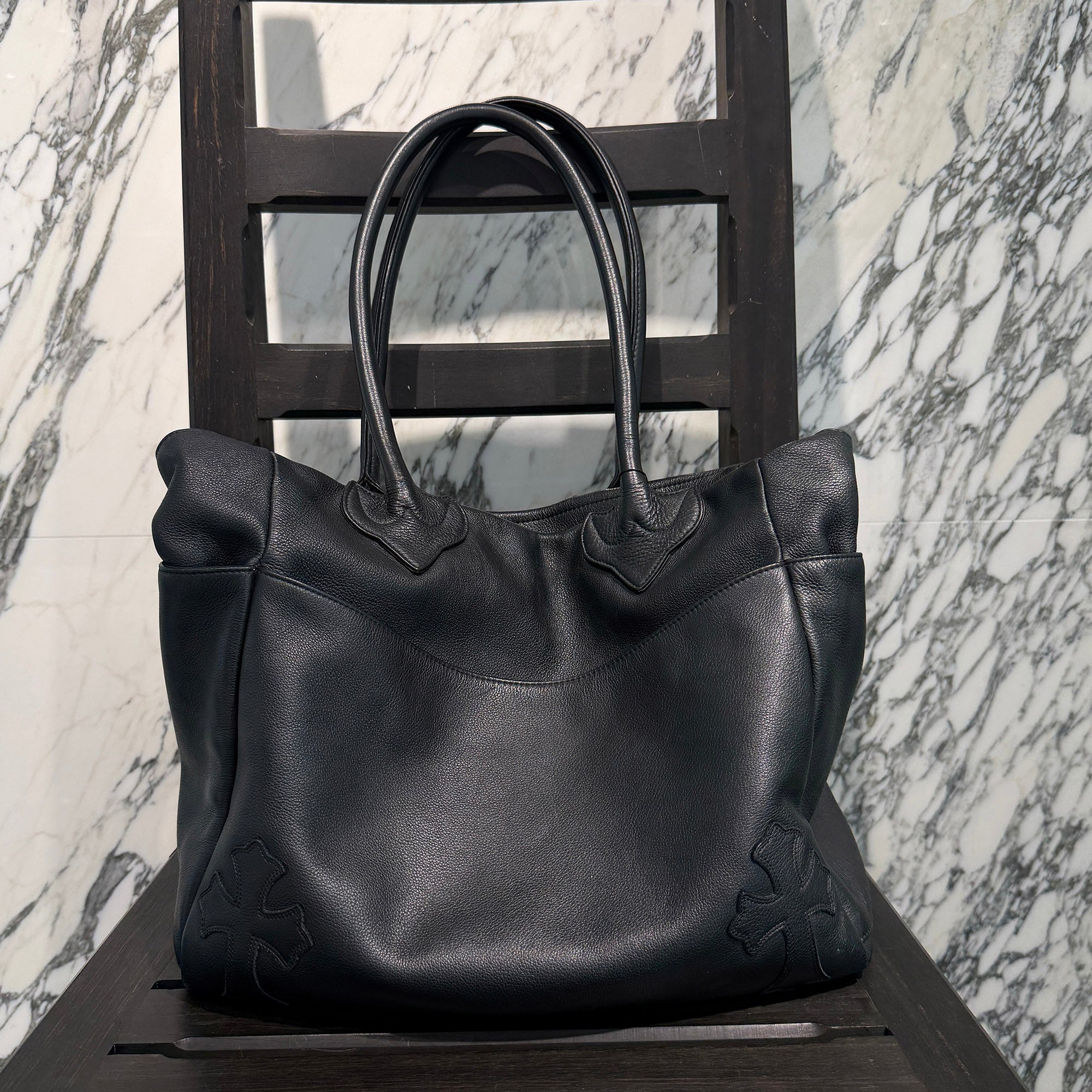 CHROME HEARTS Cross Leather Patch 4 Pocket Tote Bag クロムハーツ クロス レザーパッチ 4ポケット トートバッグ