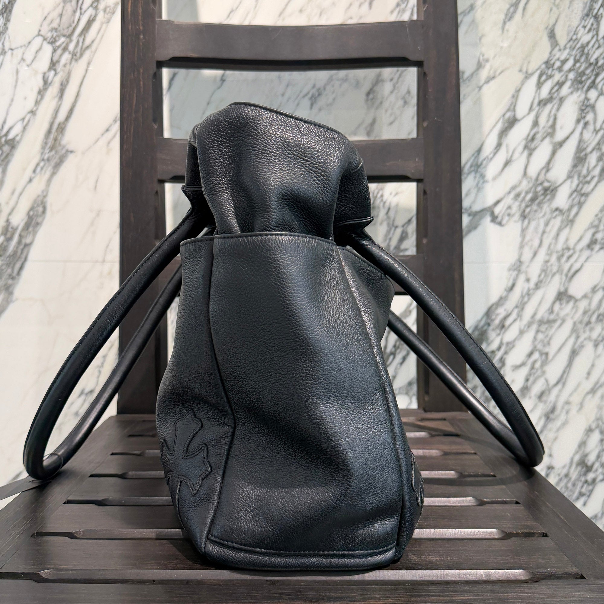 CHROME HEARTS Cross Leather Patch 4 Pocket Tote Bag クロムハーツ