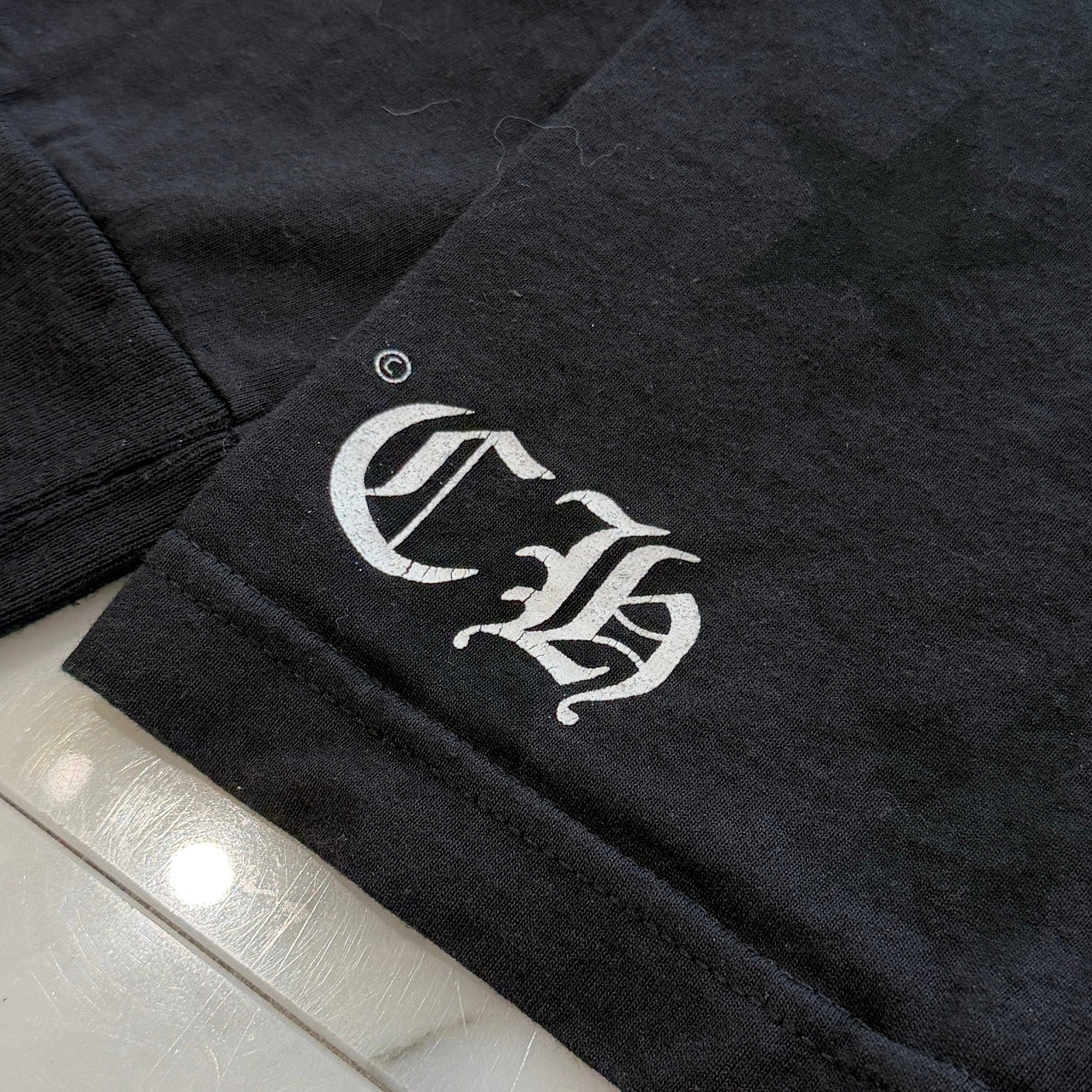 CHROME HEARTS Back Scroll Sleeve CH Plus Star Print Long Sleeve Tee Size L クロムハーツ バックスクロール 袖CHプラス スター ロングスリーブ Tシャツ サイズL