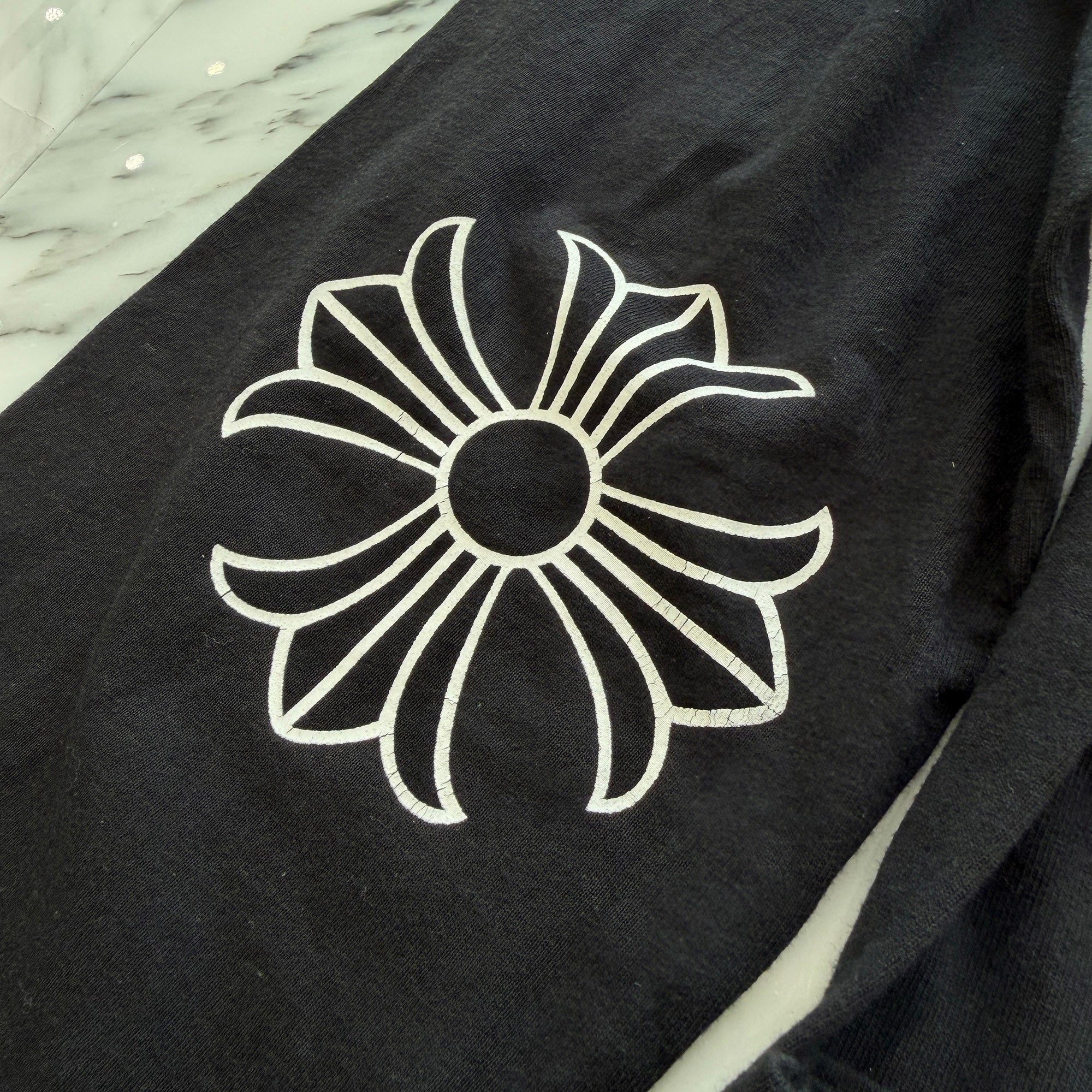 CHROME HEARTS Back Scroll Sleeve CH Plus Star Print Long Sleeve Tee Size L クロムハーツ バックスクロール 袖CHプラス スター ロングスリーブ Tシャツ サイズL