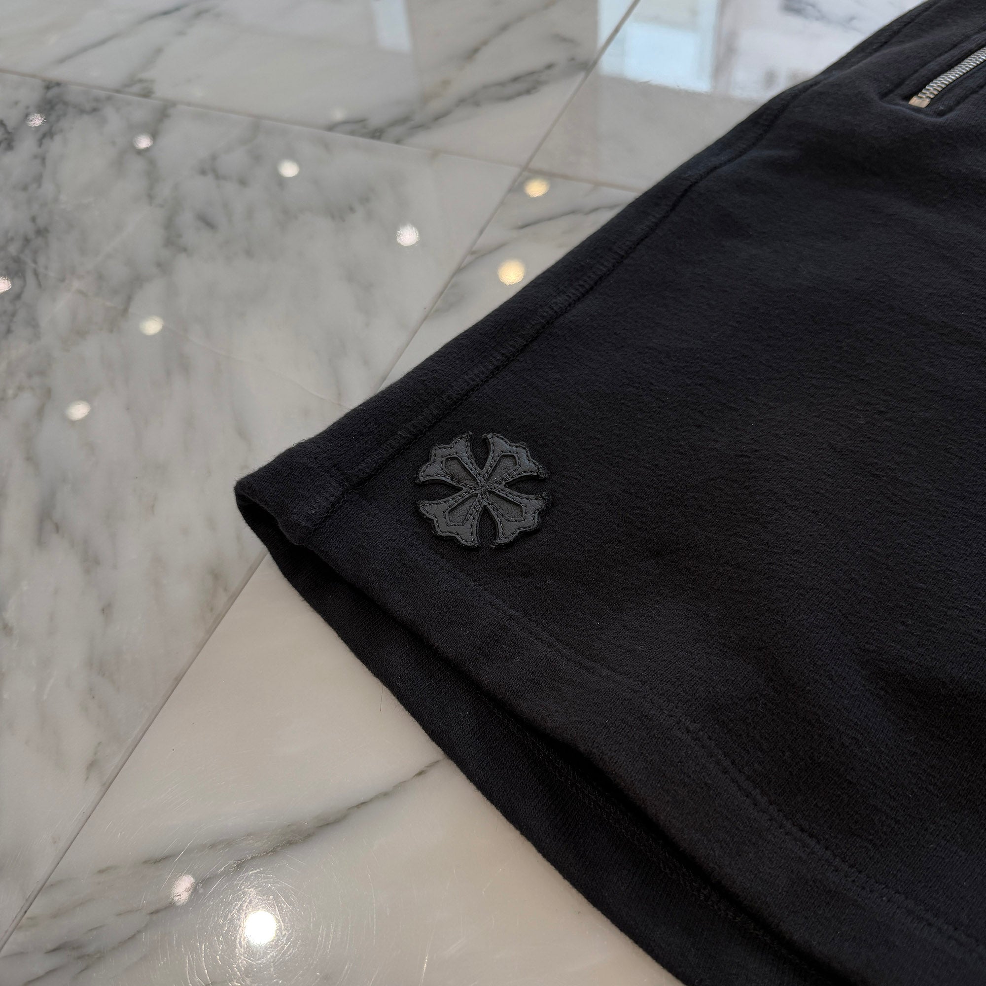 CHROME HEARTS Y NOT Vertical Logo Embroidery Dagger Zip Sweat Shorts Size M クロムハーツ ワイノット バーティカルロゴ刺繡 ダガージップ スウェットショーツ サイズM