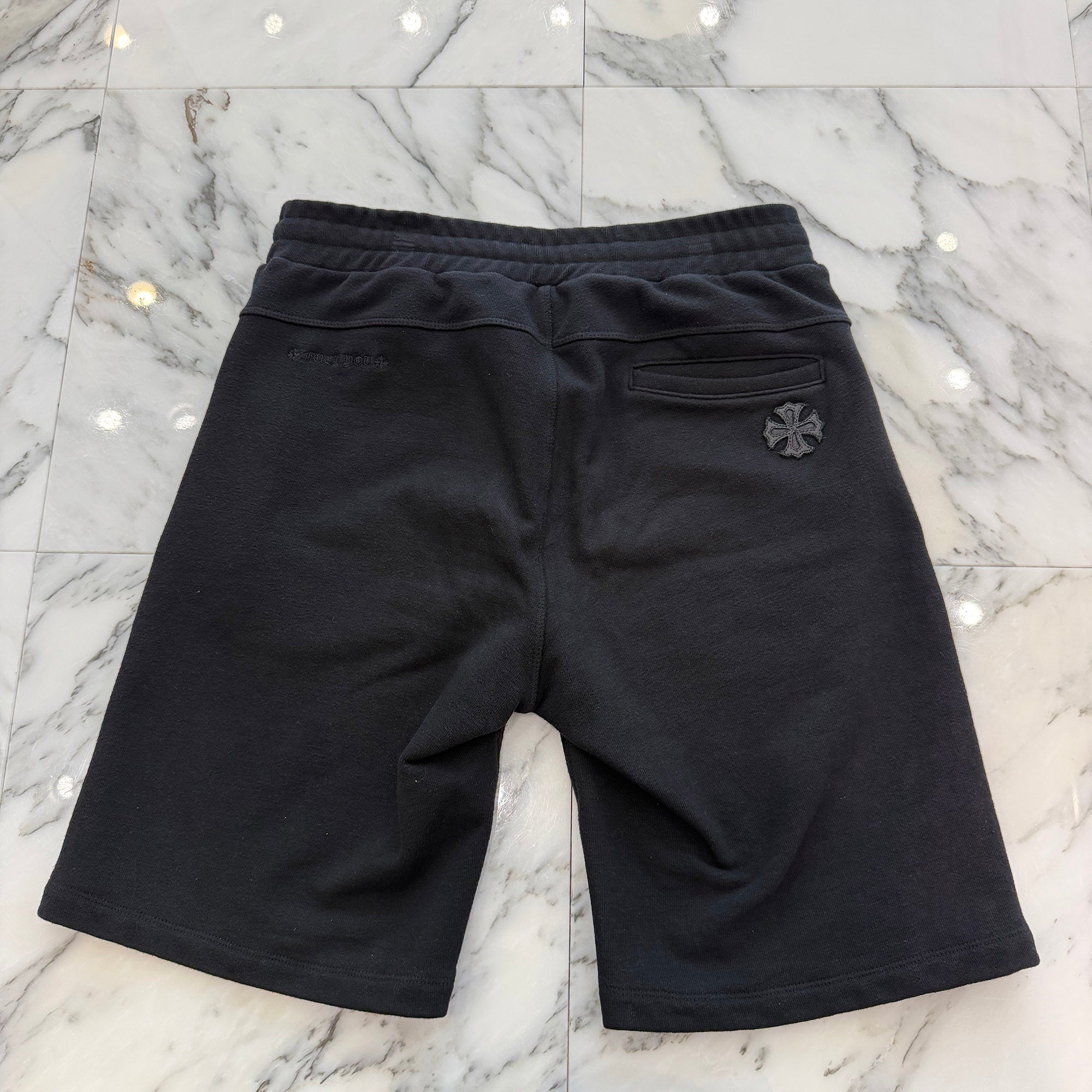 CHROME HEARTS Y NOT Vertical Logo Embroidery Dagger Zip Sweat Shorts Size M クロムハーツ ワイノット バーティカルロゴ刺繡 ダガージップ スウェットショーツ サイズM