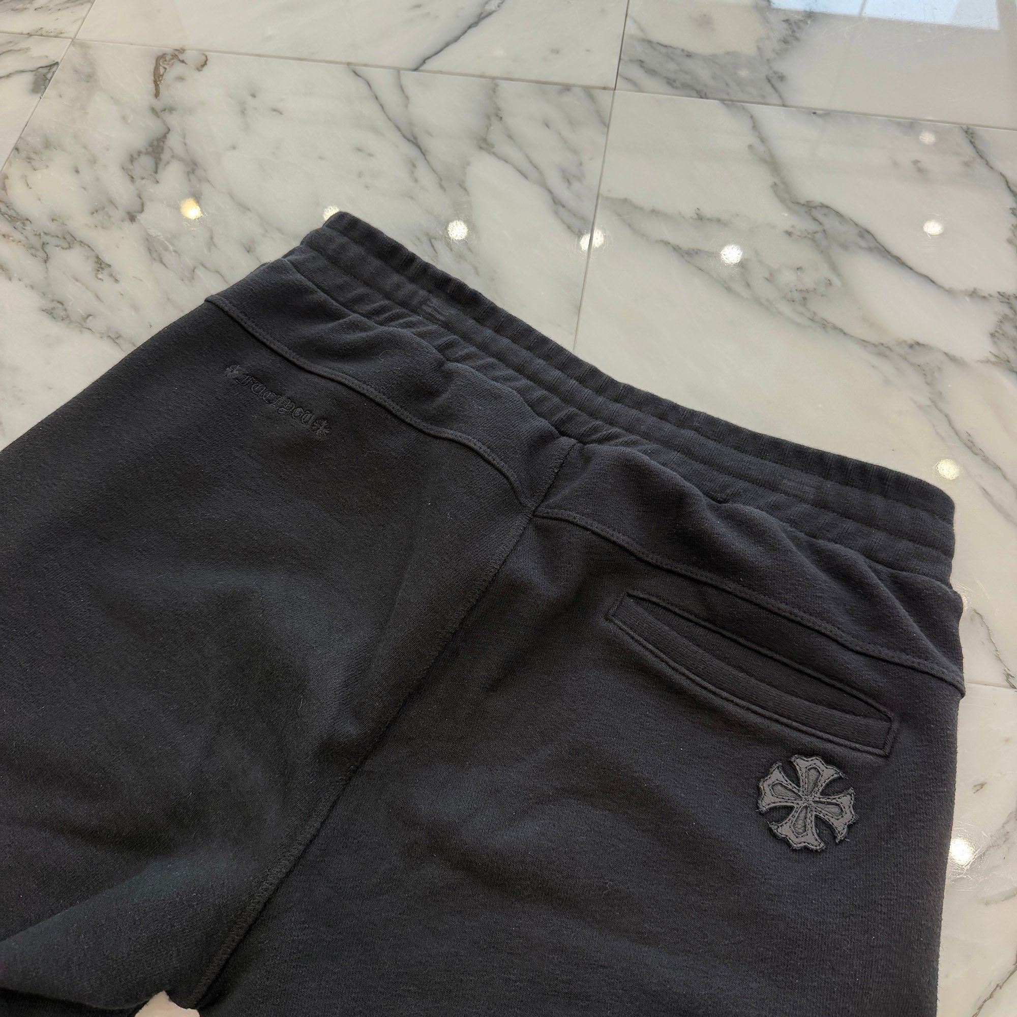 CHROME HEARTS Y NOT Vertical Logo Embroidery Dagger Zip Sweat Shorts Size M クロムハーツ ワイノット バーティカルロゴ刺繡 ダガージップ スウェットショーツ サイズM