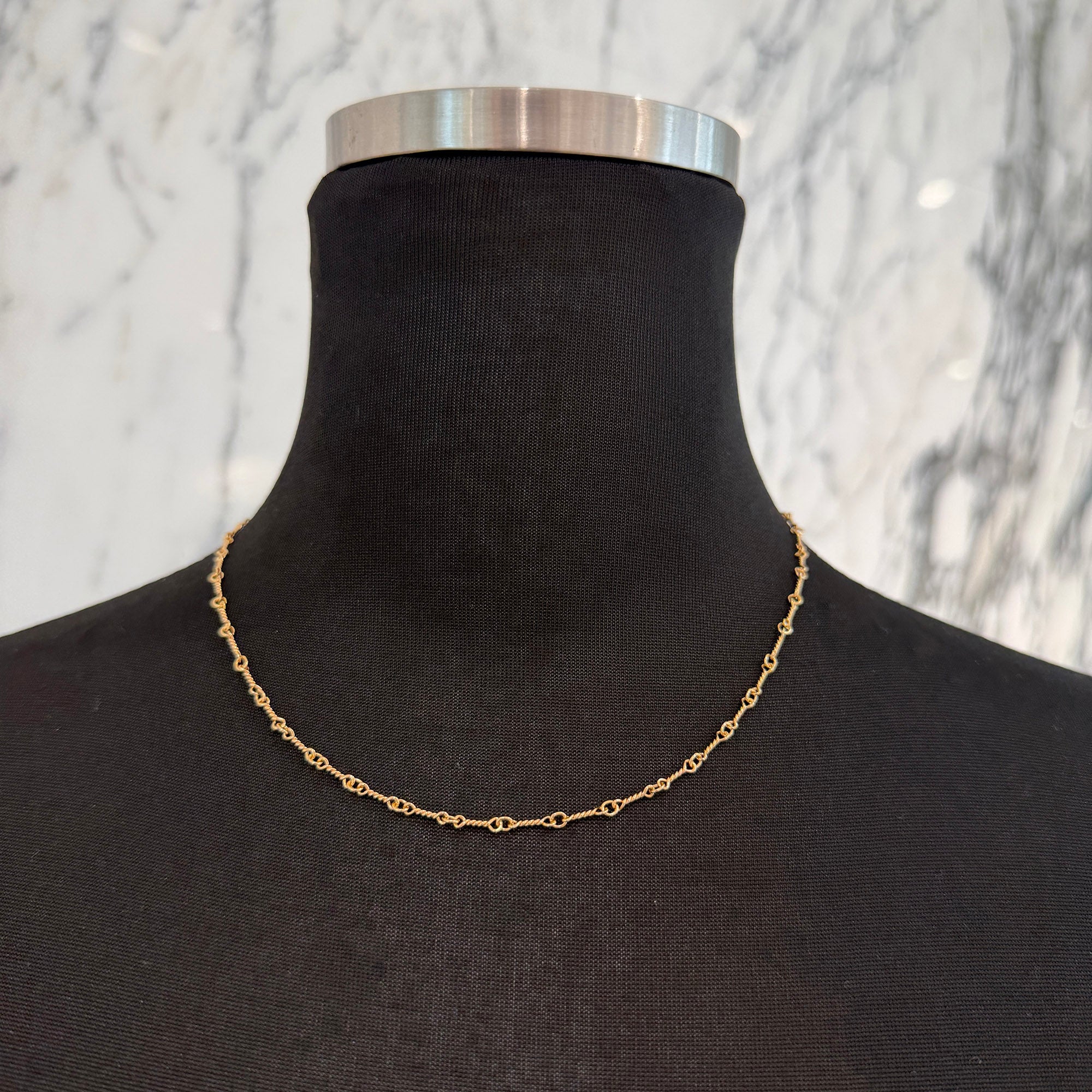 CHROME HEARTS 22K Twist Chain Necklace Size 16 Inch クロムハーツ 22K ツイストチェーン ネックレス サイズ16インチ