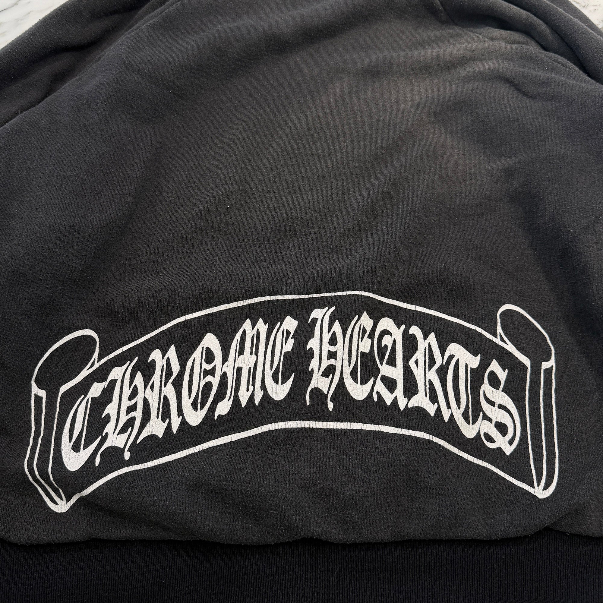 CHROME HEARTS Back Scroll Logo Thermal Pullover Hoodie Size L クロムハーツ バックスクロールロゴ サーマルプルオーバーフーディー サイズL