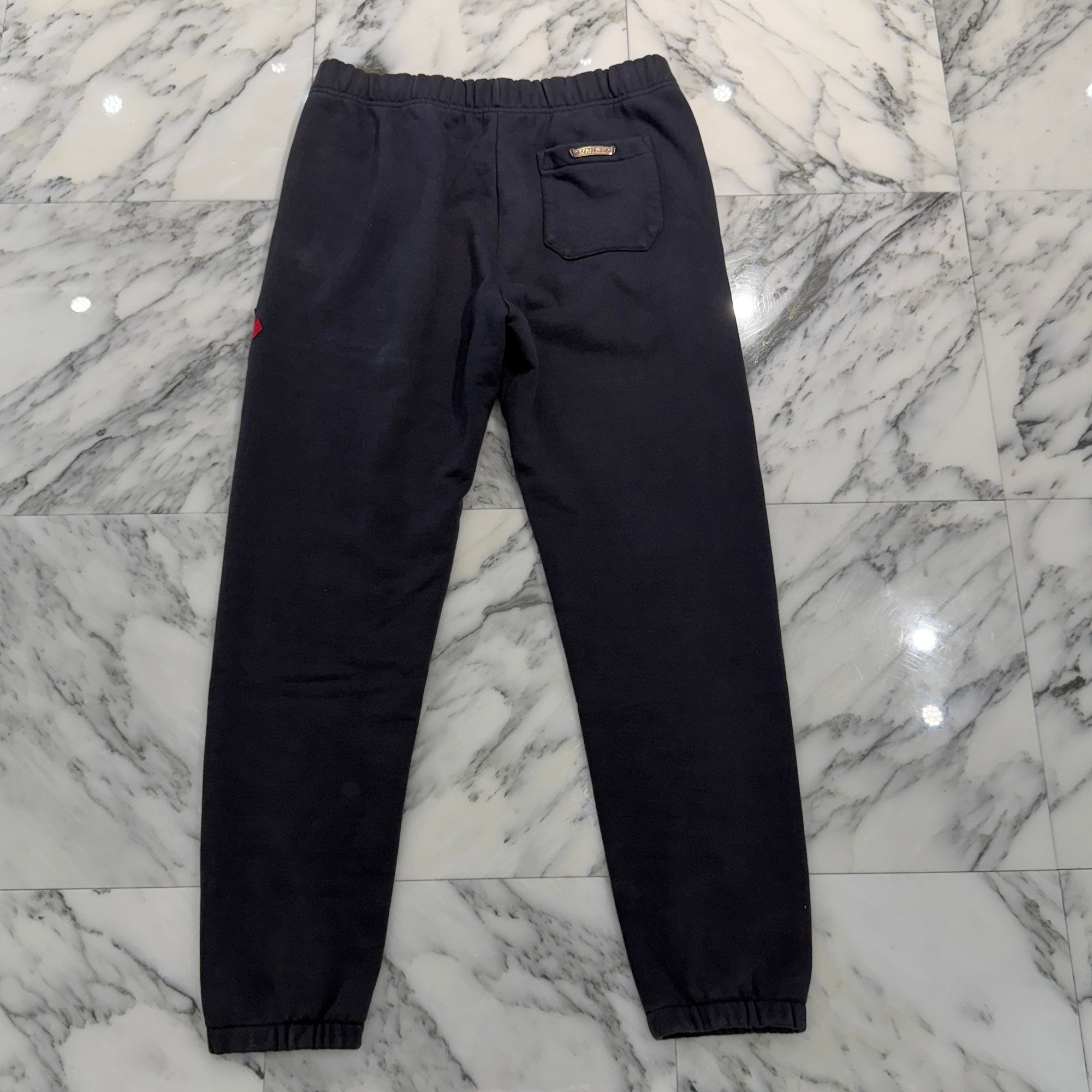 CHROME HEARTS Y NOT 3 Cemetery Cross Leather Patch Sweat Long Pants Size L クロムハーツ ワイノット 3セメタリークロス レザーパッチ スウェットロングパンツ サイズL