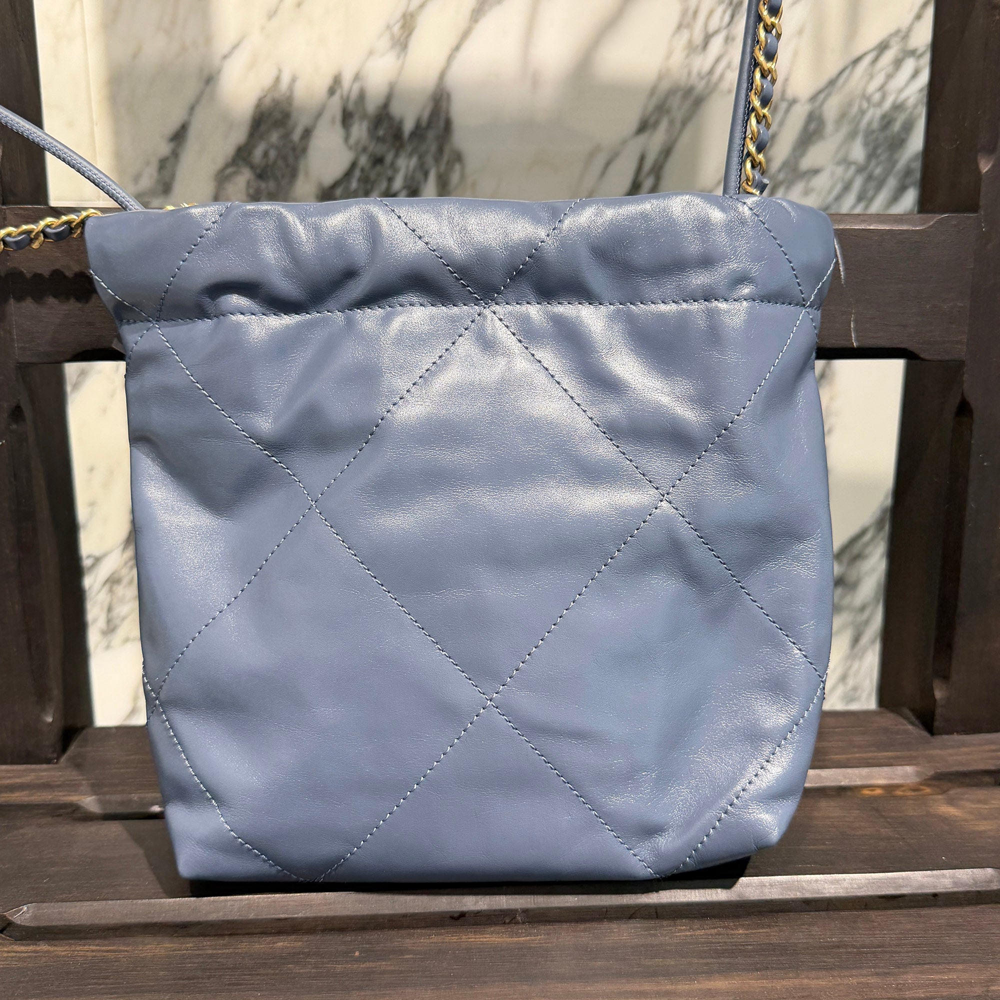 CHANEL 22 2Way Small Shiny Calf Leather Chain Mini Shoulder Bag AS3980 シャネル 22 2Way スモール シャイニーカーフスキン チェーン ミニショルダーバッグ