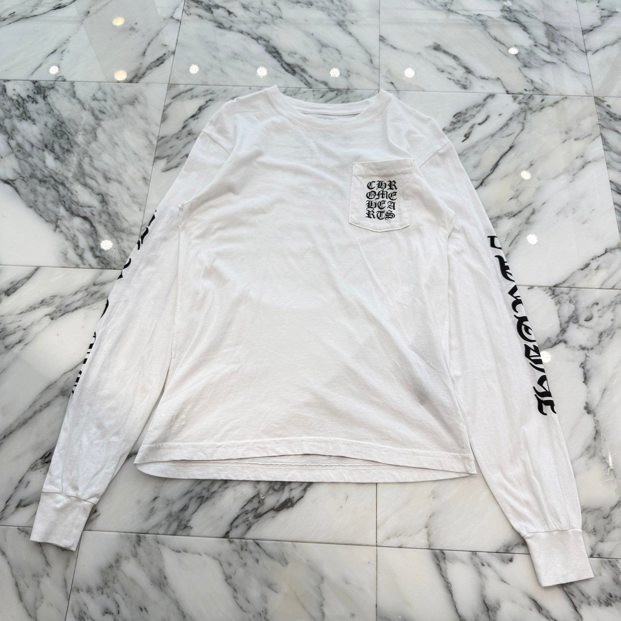 CHROME HEARTS Vertical Logo Long Sleeve Tee Size M クロムハーツ ヴァーティカルロゴ ロングスリーブTシャツ サイズM