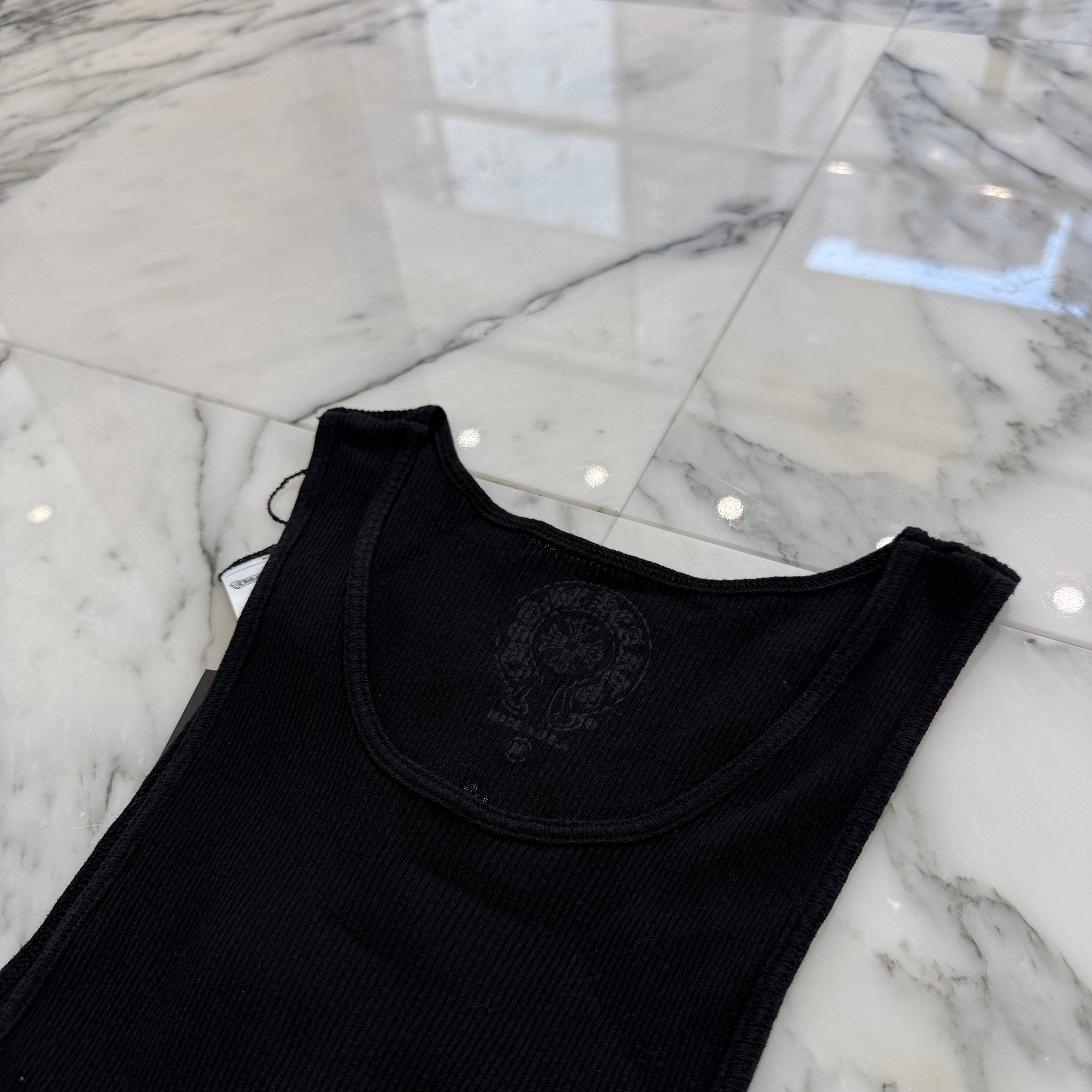 CHROME HEARTS T Bar Logo Back Cross Print Tank Top Size M クロムハーツ Tバーロゴ バッククロスプリント タンクトップ サイズM