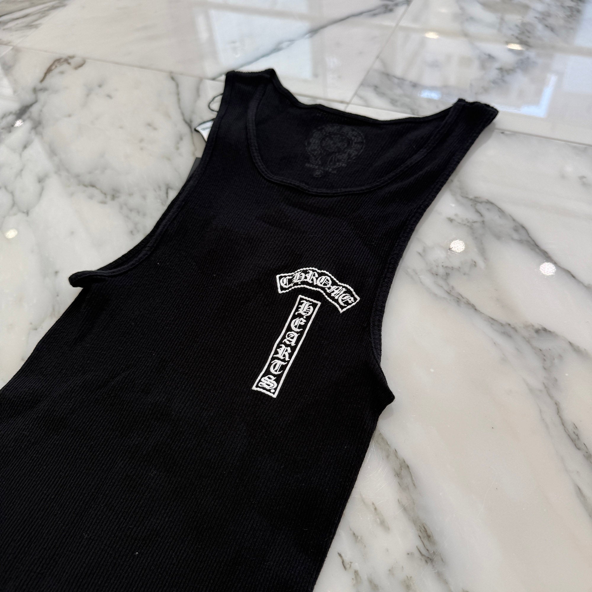 CHROME HEARTS T Bar Logo Back Cross Print Tank Top Size M クロムハーツ Tバーロゴ バッククロスプリント タンクトップ サイズM