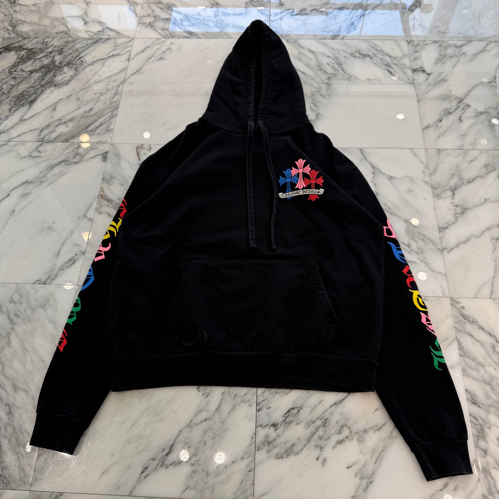 CHROME HEARTS 2021SS MLTCOL CEM CRS Pullover Hoodie Size M クロムハーツ マルチカラー セメタリークロス プルオーバー フーディ サイズM