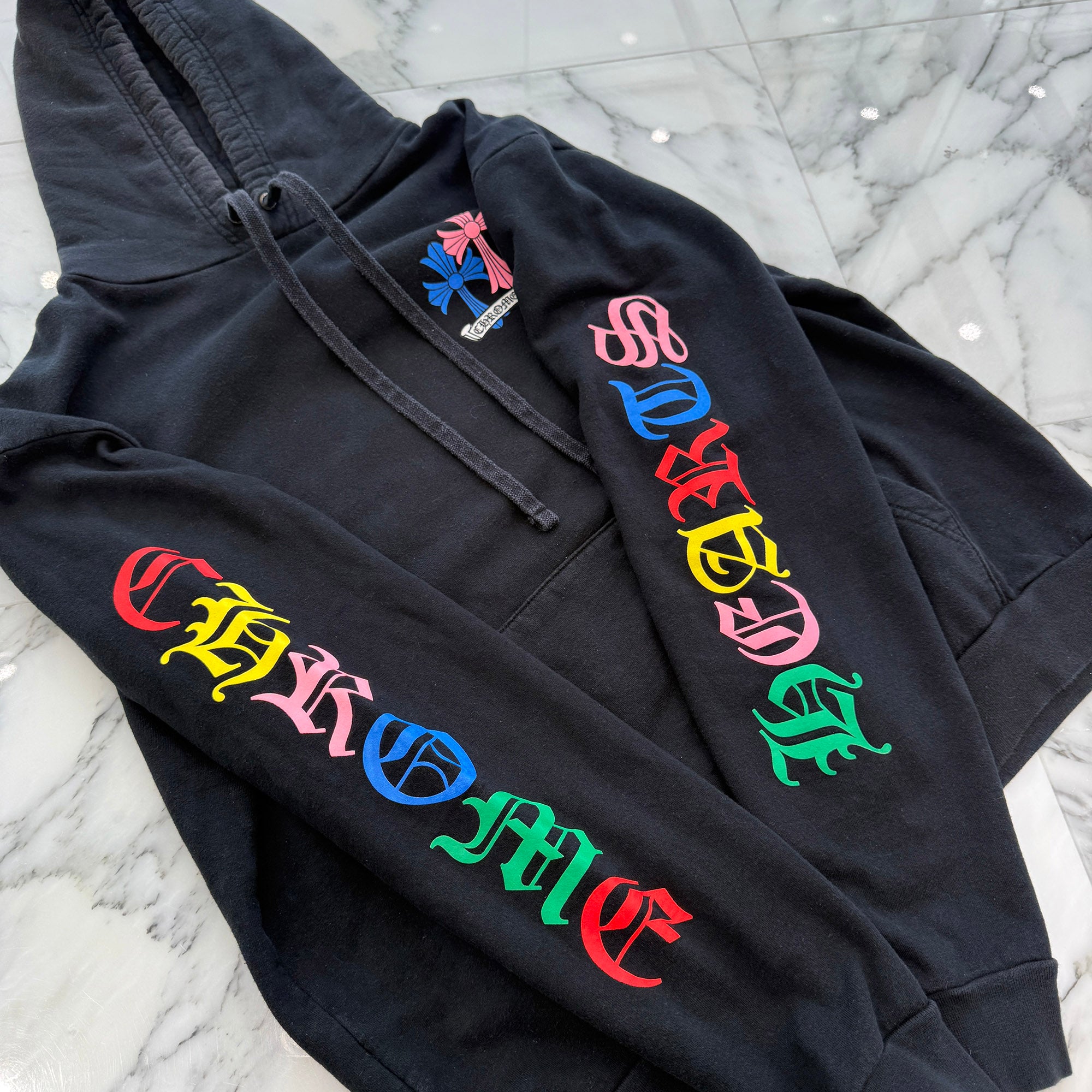 CHROME HEARTS 2021SS MLTCOL CEM CRS Pullover Hoodie Size M クロムハーツ マルチカラー セメタリークロス プルオーバー フーディ サイズM