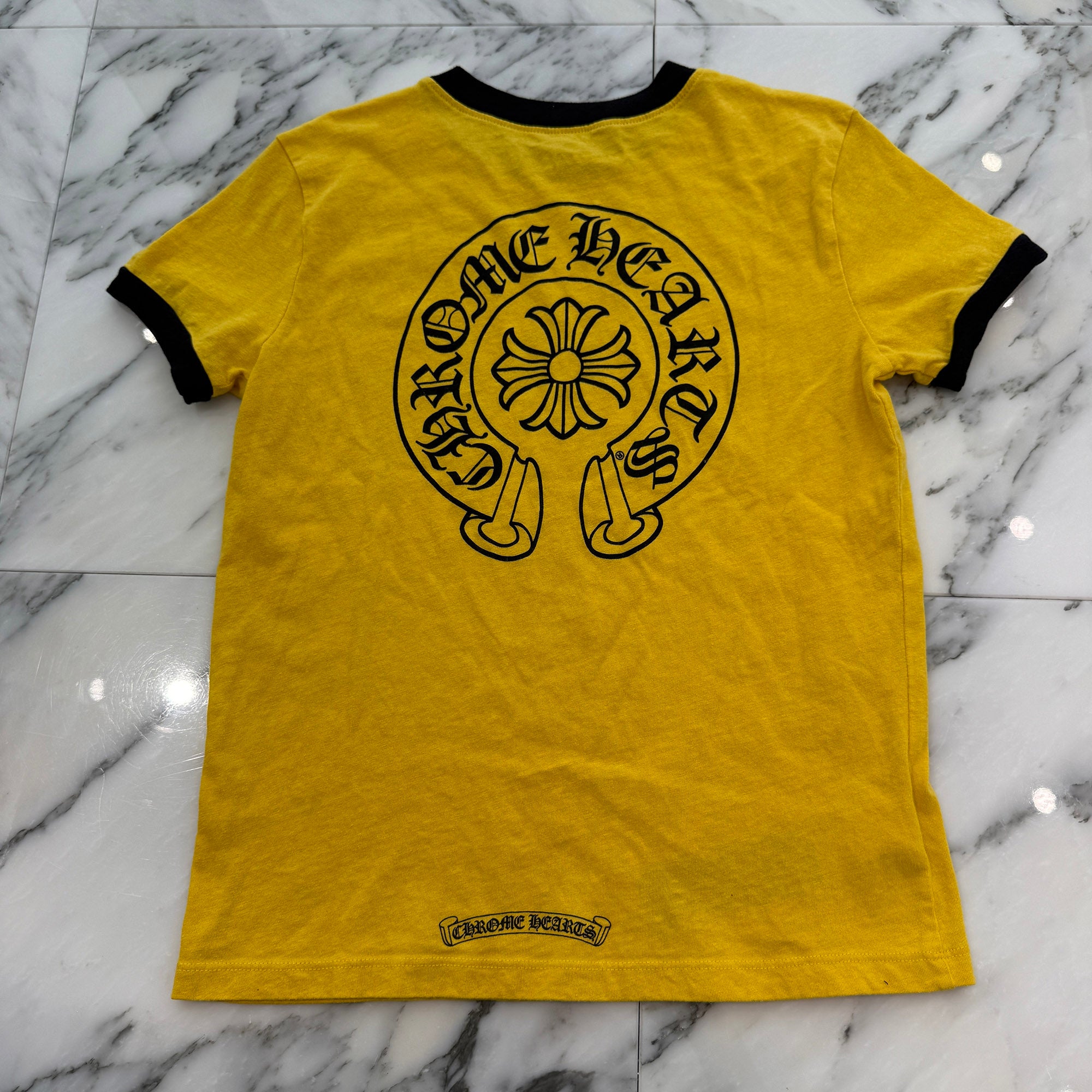 CHROME HEARTS Back Horseshoe Print Ringer Tee Size S クロムハーツ バックホースシュープリント リンガーTシャツ サイズS