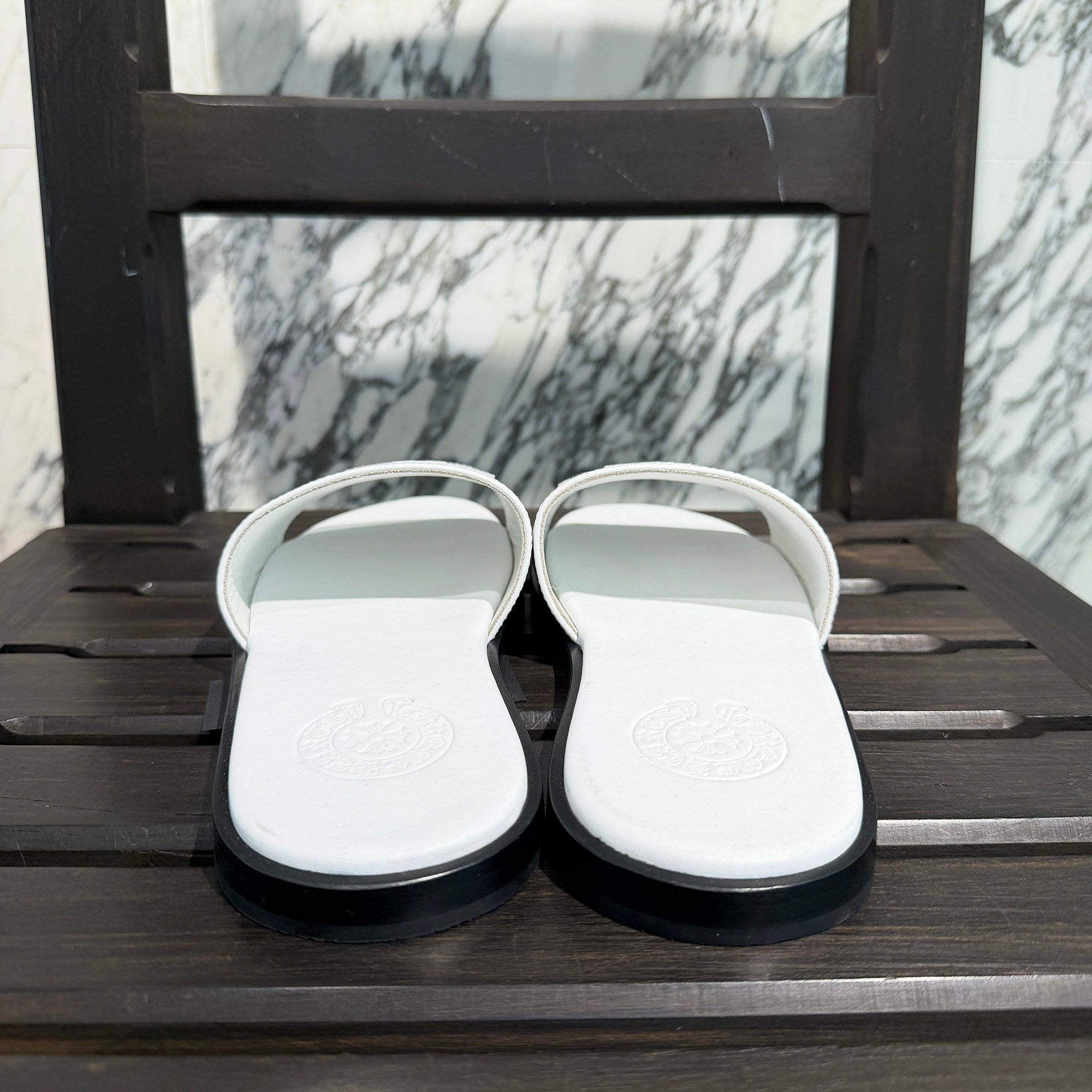 CHROME HEARTS Leather Cross Patch Sandals Size 41 (約26.0cm) クロムハーツ レザークロスパッチ サンダル サイズ41 (約26.0cm)