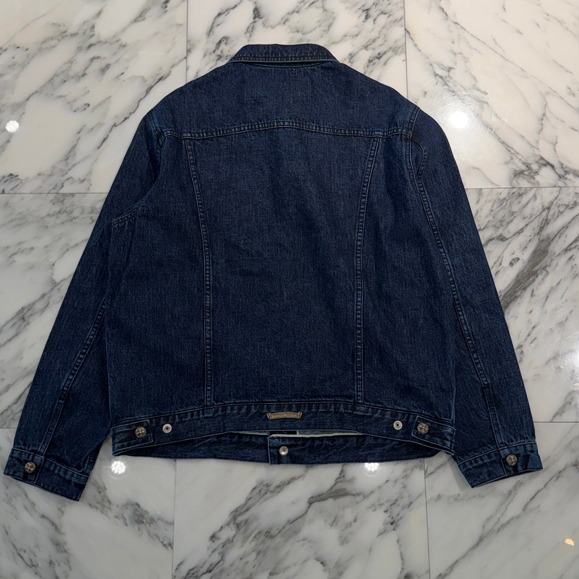 CHROME HEARTS Cross Ball Button MOTO BREATH Denim Jacket Size L クロムハーツ クロスボールボタン モーターブレス デニムジャケット サイズL