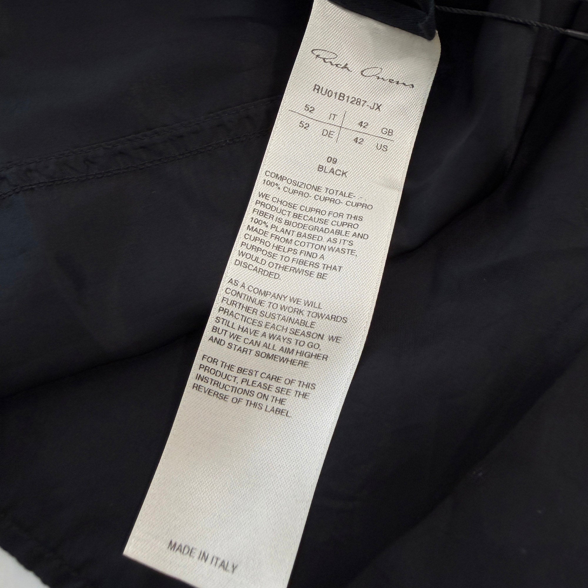 Rick Owens 2022SS LARRY SHIRT RU01B1287-JX Size US42 リックオウエンス ラリーシャツ サイズUS42