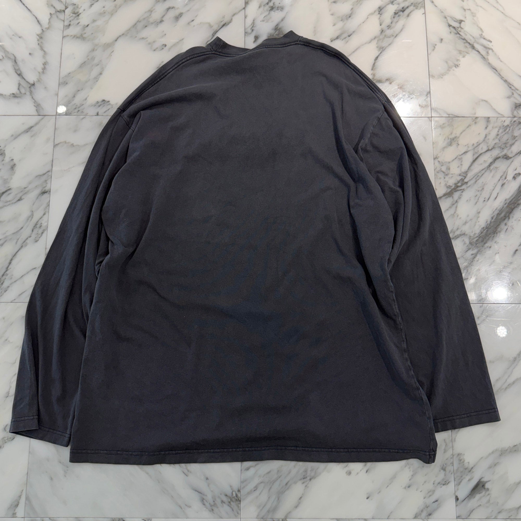 BALENCIAGA 2022AW XXXL Logo Embroidery Long Sleeve Tee 720250 TNVD8 Size 3 バレンシアガ XXXLロゴ エンブロイダリー ロングスリーブ Tシャツ サイズ3