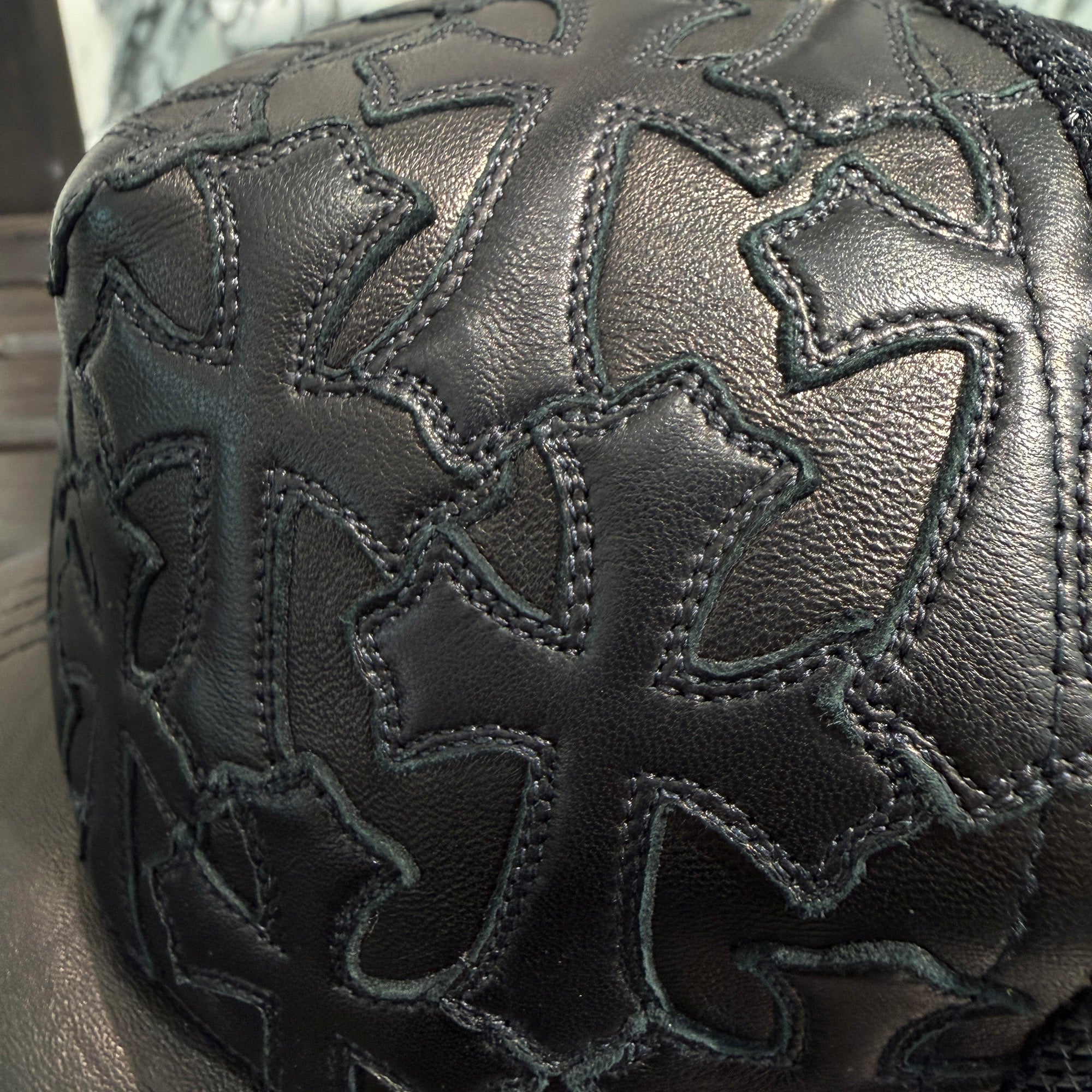 CHROME HEARTS Cemetary Cross Leather Patch Trucker Cap Size ONE SIZE (51-61) クロムハーツ セメタリークロス レザーパッチ トラッカーキャップ サイズONE SIZE (51-61)