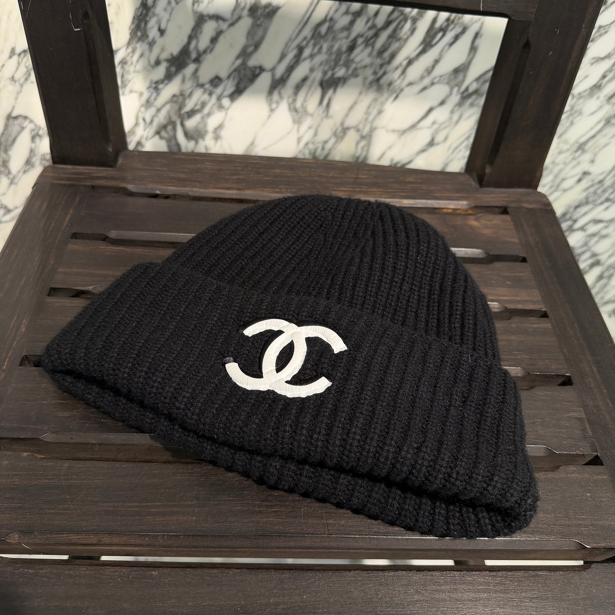 CHANEL 2021AW 3D Coco Mark Wool Knit Beanie シャネル 3D ココマーク ウール ニット ビーニー