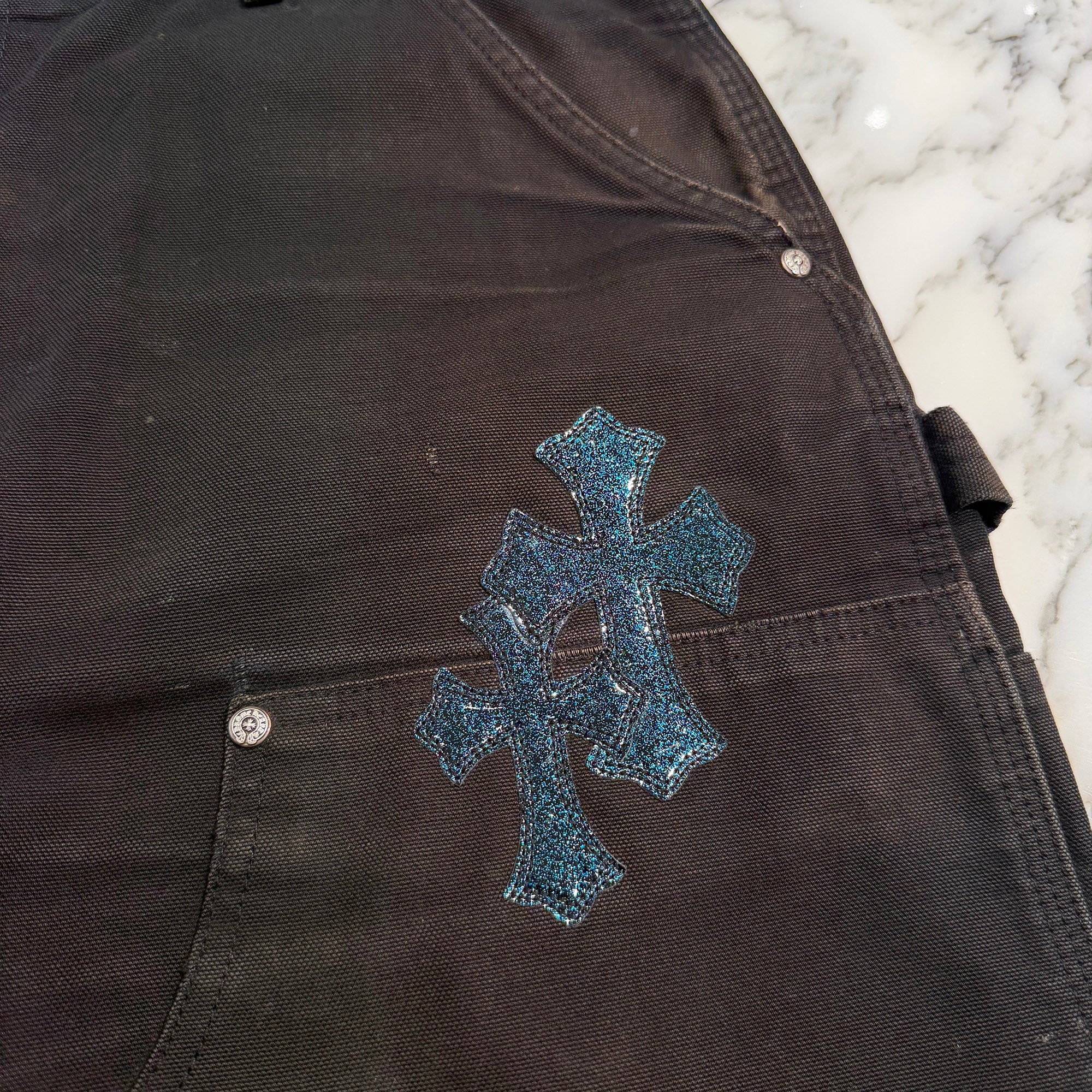 CHROME HEARTS × Carhartt VNTG Galaxy Cross Patch Double Knee Painter Pants Size 36 クロムハーツ × カーハート ヴィンテージ ギャラクシークロスパッチ ダブルニーペインター パンツ サイズ36