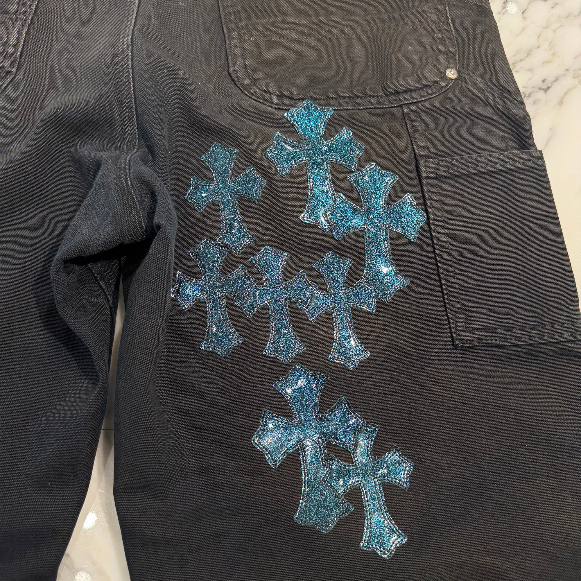 CHROME HEARTS × Carhartt VNTG Galaxy Cross Patch Double Knee Painter Pants Size 36 クロムハーツ × カーハート ヴィンテージ ギャラクシークロスパッチ ダブルニーペインター パンツ サイズ36