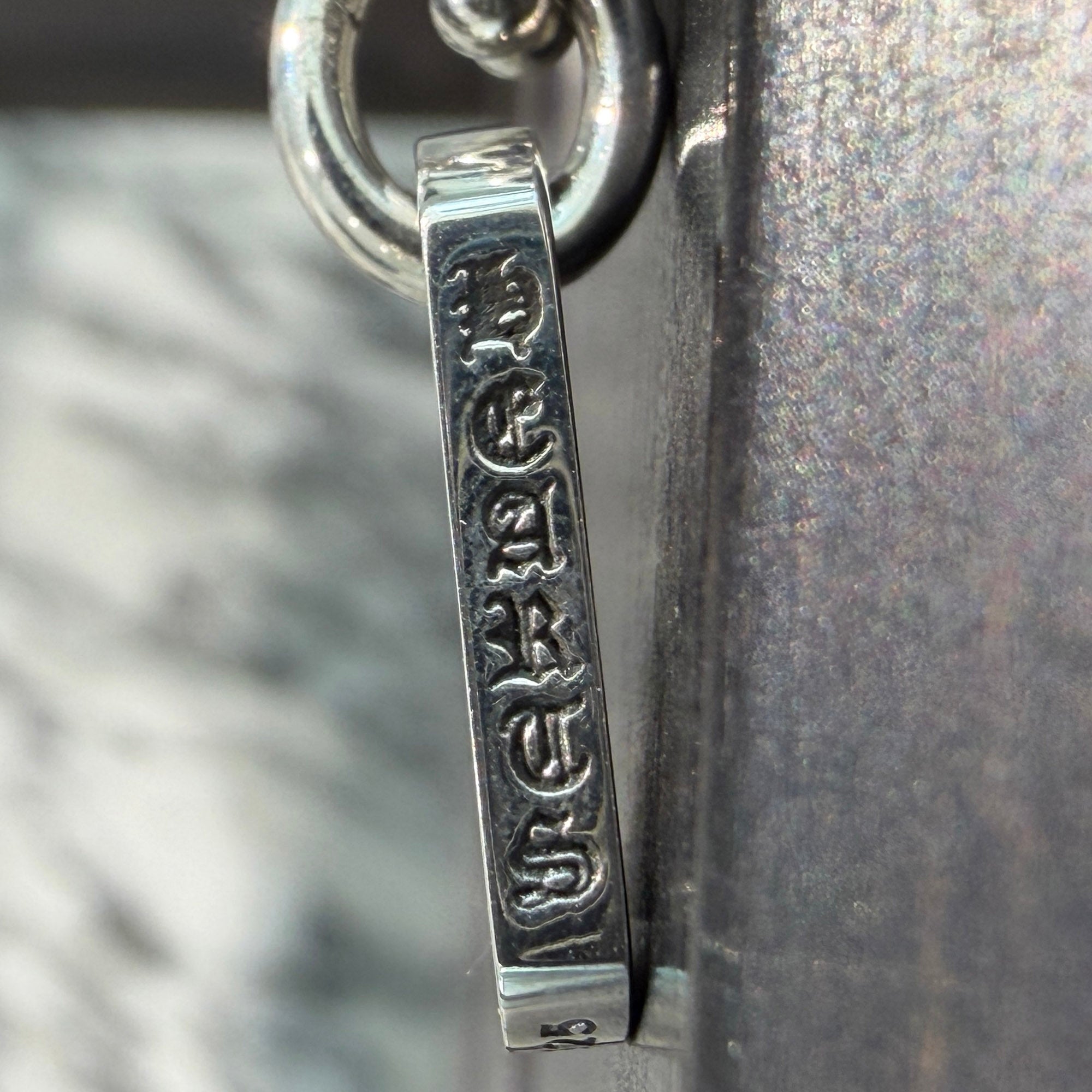 CHROME HEARTS Tiny Cut Out Cross Dock Tag Charm クロムハーツ タイニー カットアウトクロス ドッグタグ チャーム