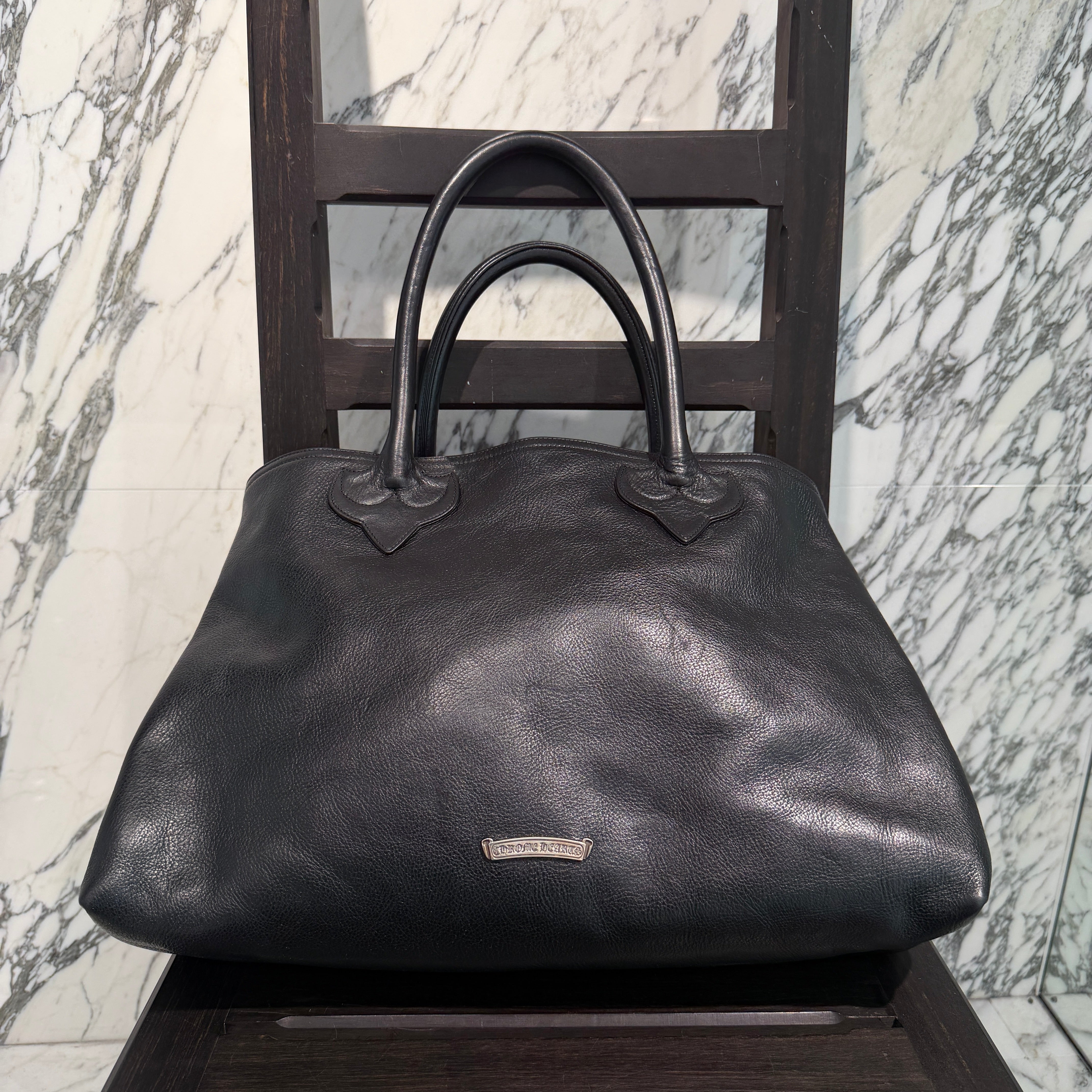 CHROME HEARTS Cemetery Star Patch Leather Tote Bag クロムハーツ セメタリースターパッチ レザートートバッグ