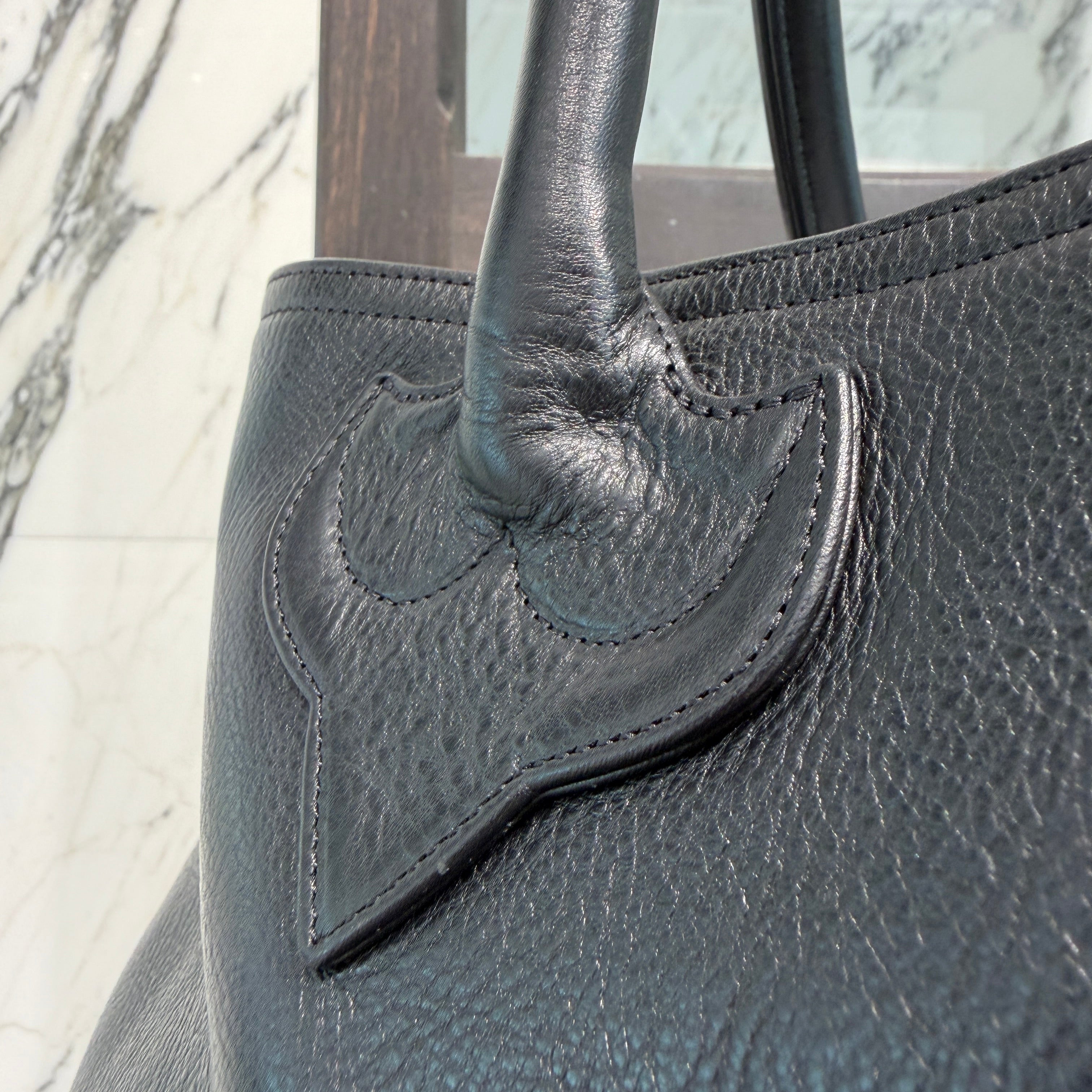 CHROME HEARTS Cemetery Star Patch Leather Tote Bag クロムハーツ