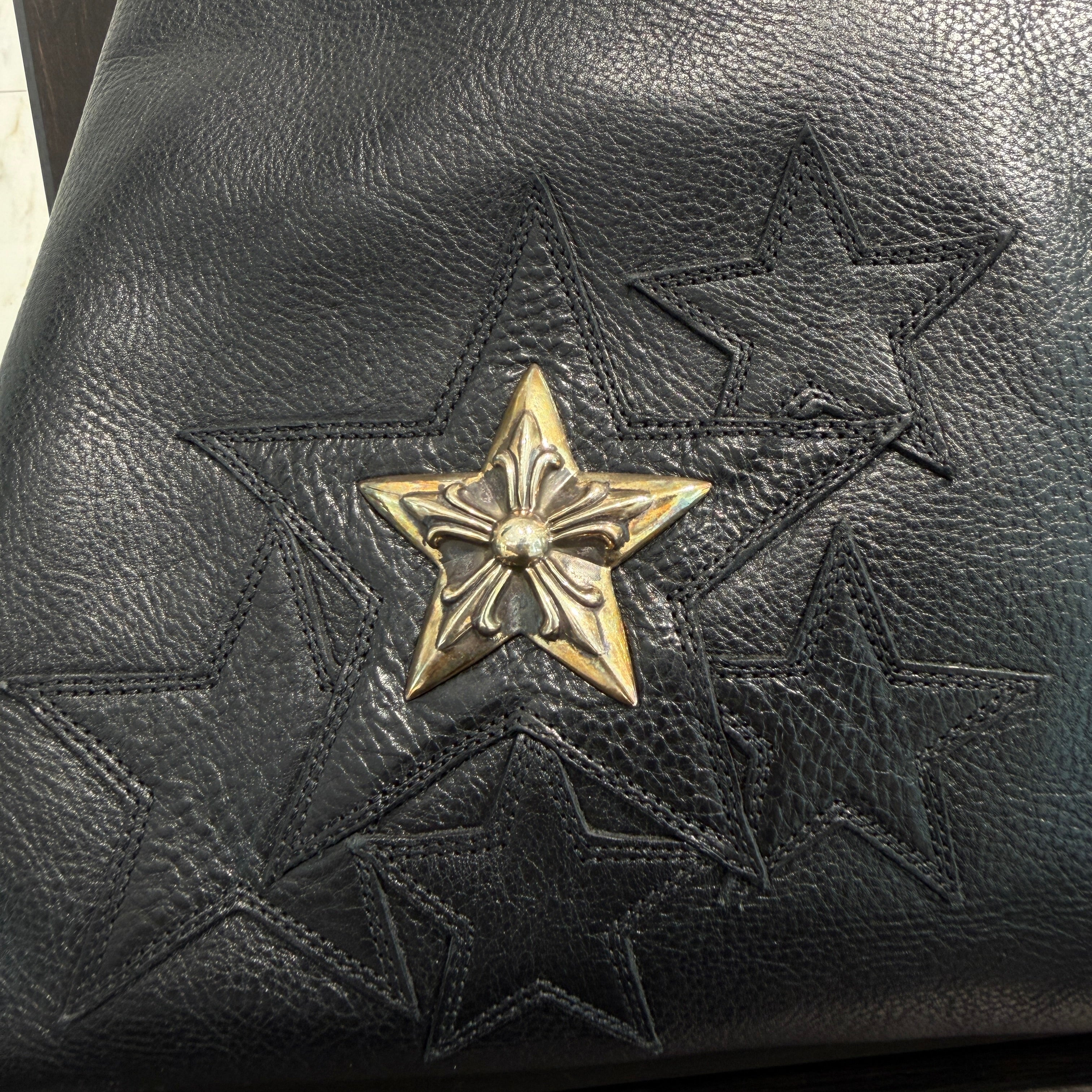 CHROME HEARTS Cemetery Star Patch Leather Tote Bag クロムハーツ セメタリースターパッチ レザートートバッグ