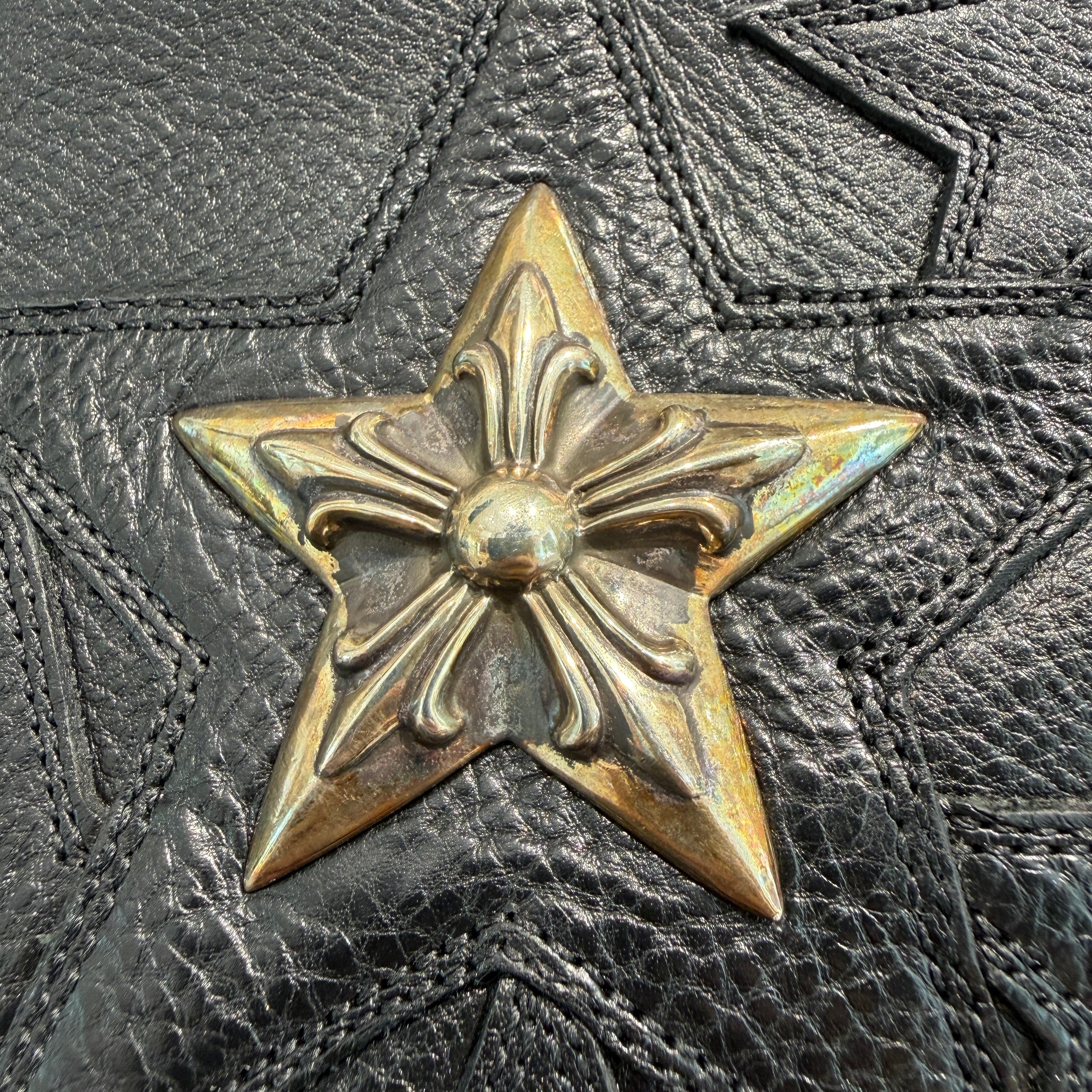 CHROME HEARTS Cemetery Star Patch Leather Tote Bag クロムハーツ セメタリースターパッチ レザートートバッグ