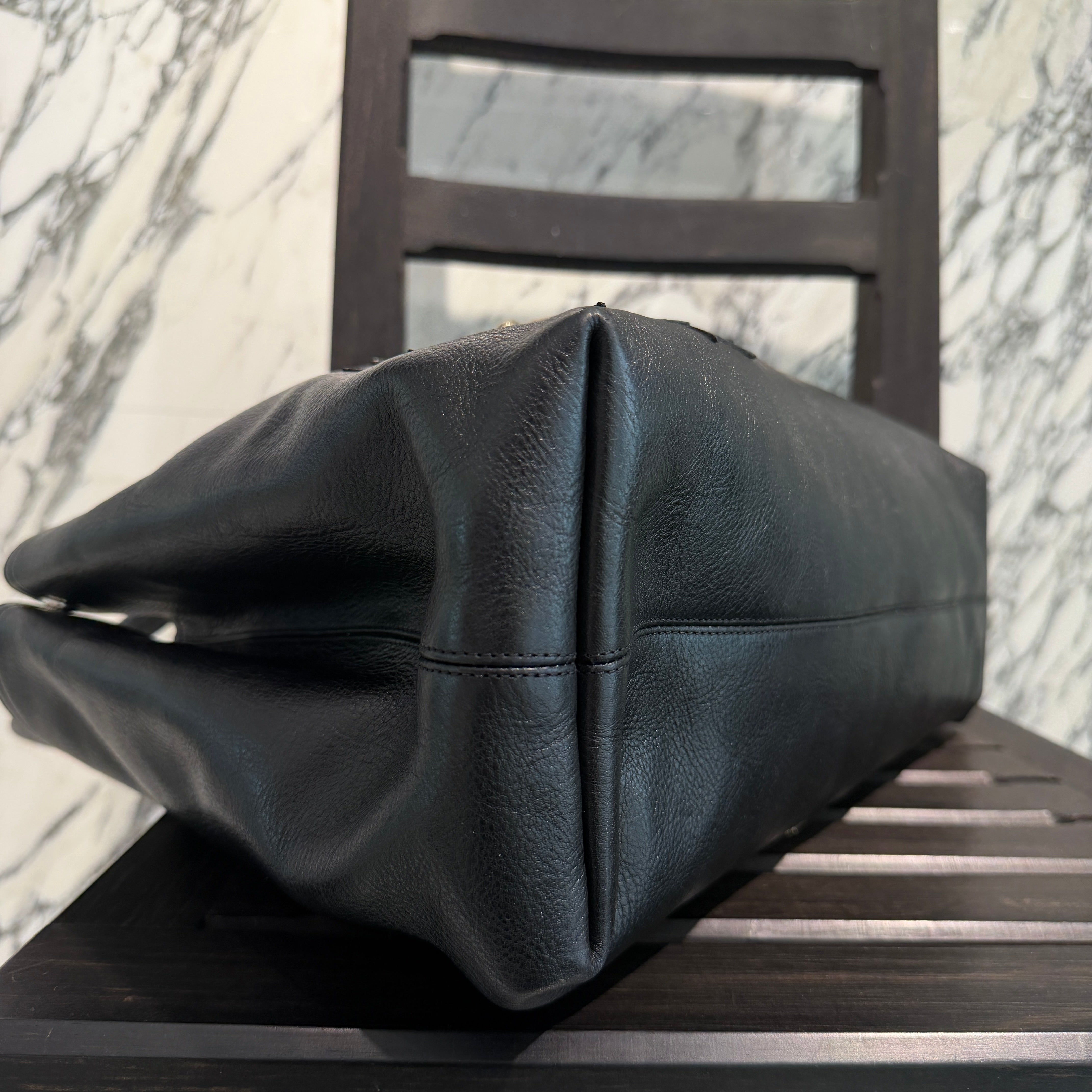 CHROME HEARTS Cemetery Star Patch Leather Tote Bag クロムハーツ セメタリースターパッチ レザートートバッグ