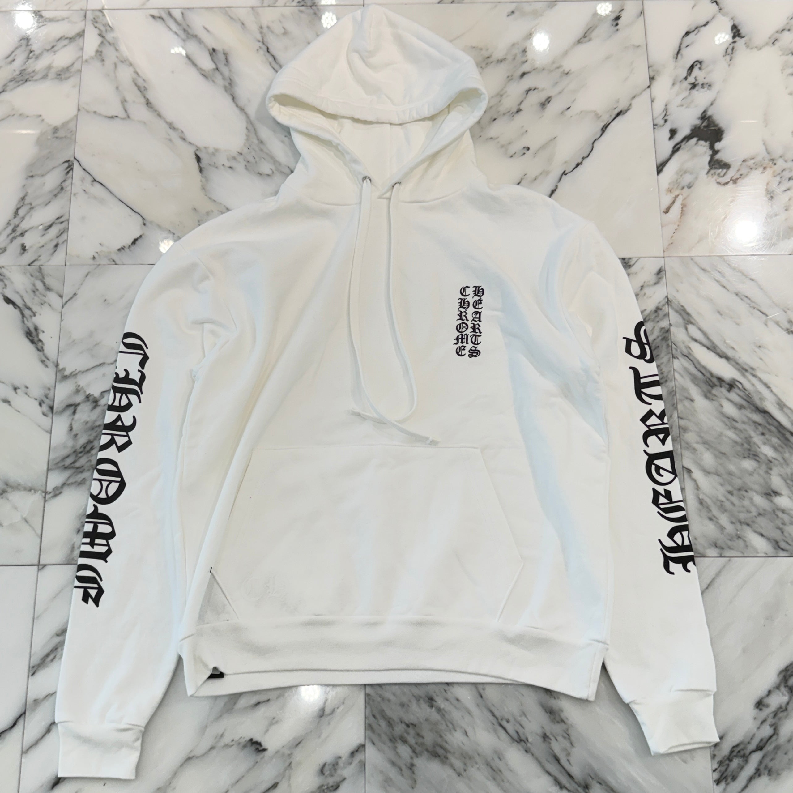 CHROME HEARTS Vertical Logo Pullover Hoodie Size S クロムハーツ ヴァーティカルロゴ プルオーバーフーディー サイズS