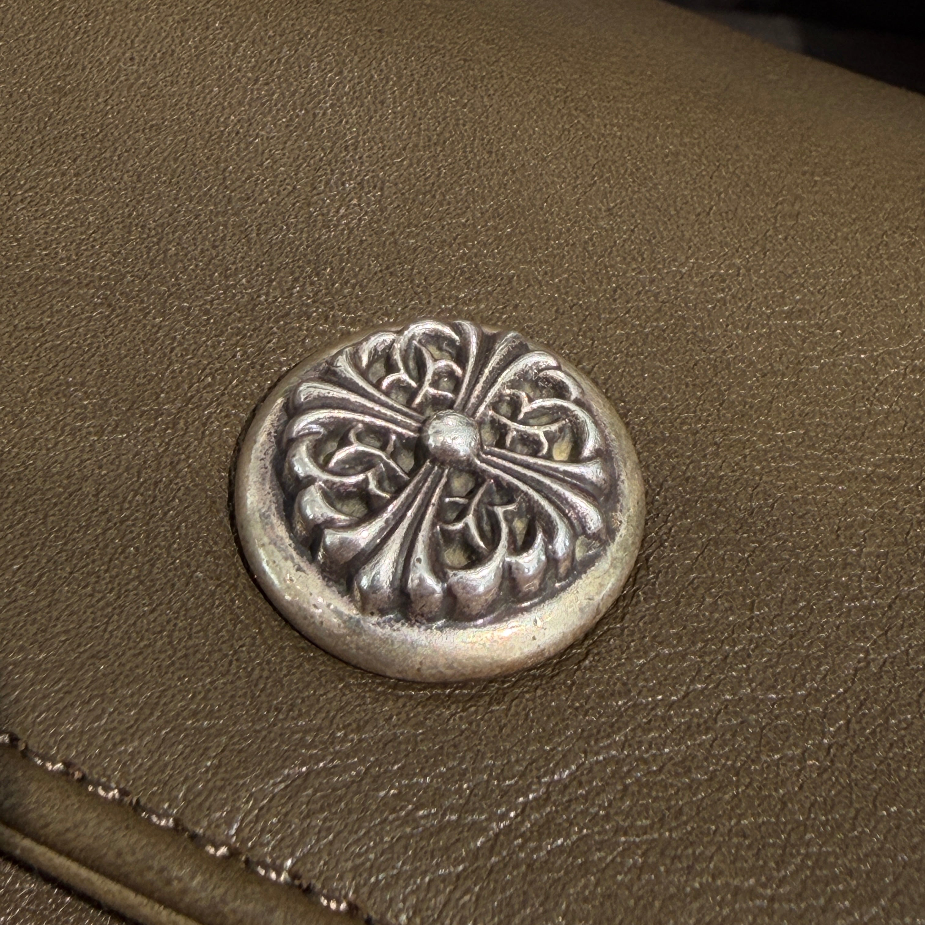 CHROME HEARTS HOT POT Floral Cross Ball Leather Shoulder Bag クロムハーツ ホットポット フローラルクロスボール レザーショルダーバッグ