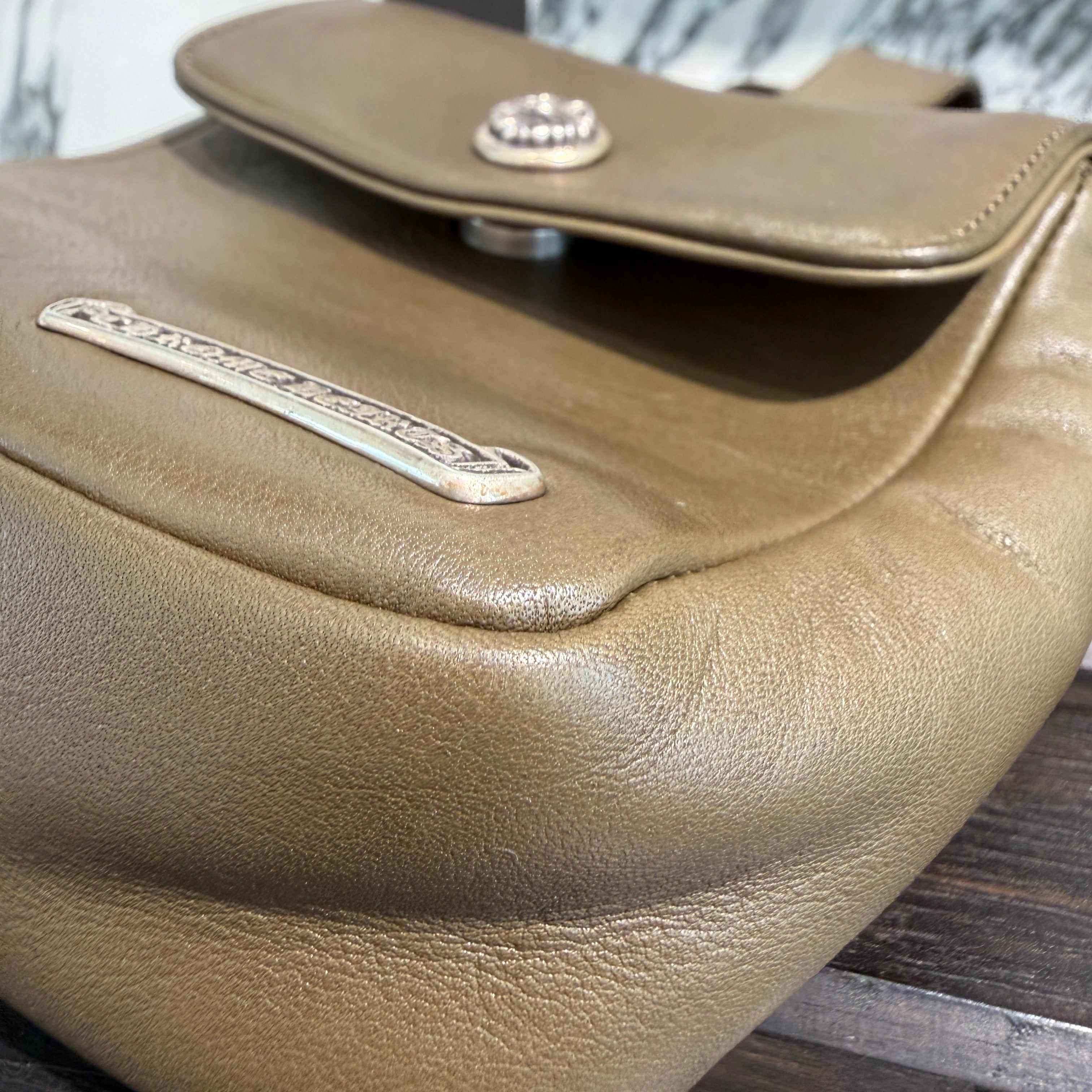 CHROME HEARTS HOT POT Floral Cross Ball Leather Shoulder Bag クロムハーツ ホットポット フローラルクロスボール レザーショルダーバッグ